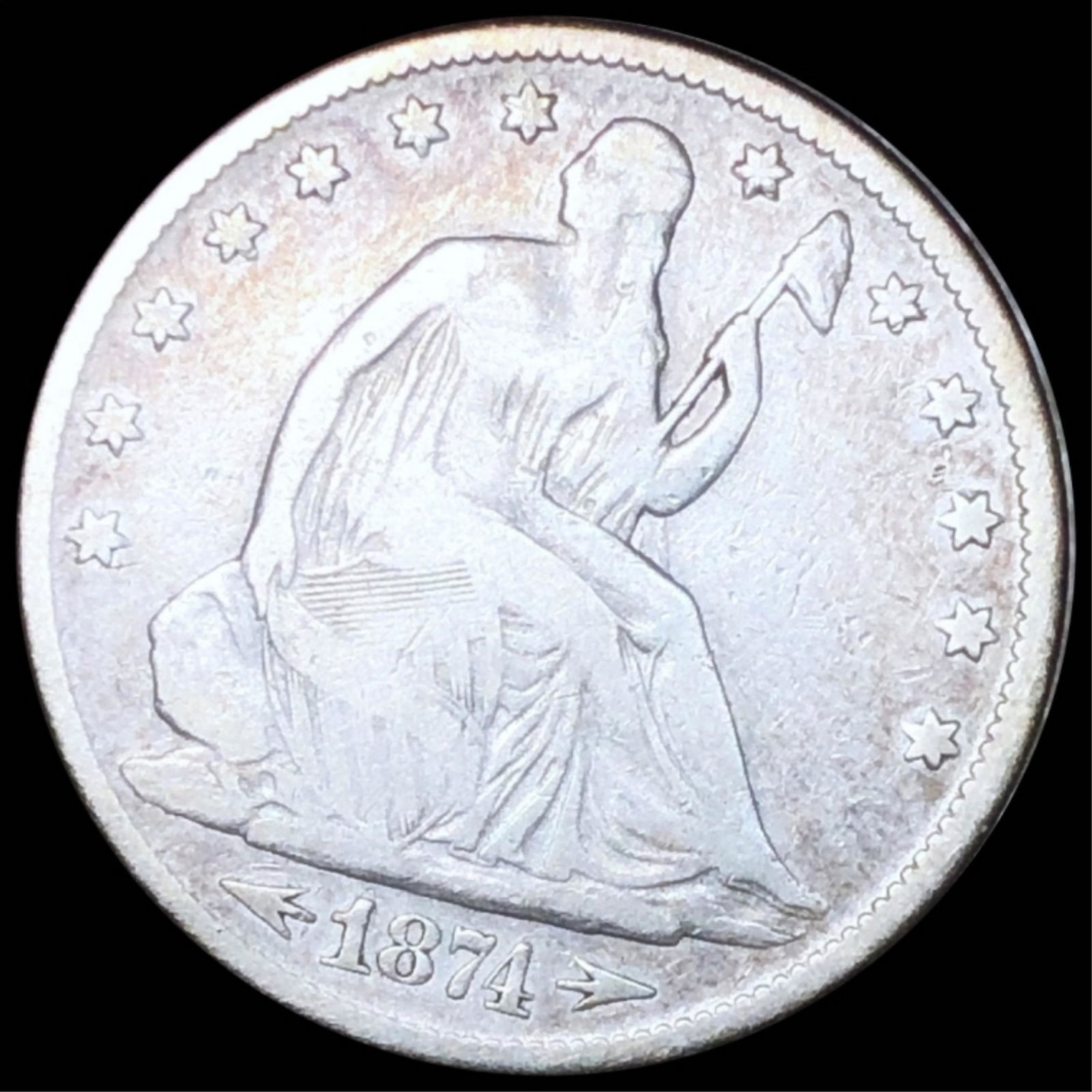 1874 Seated Half Dollar NICELY CIRCULATED (1 of 2)