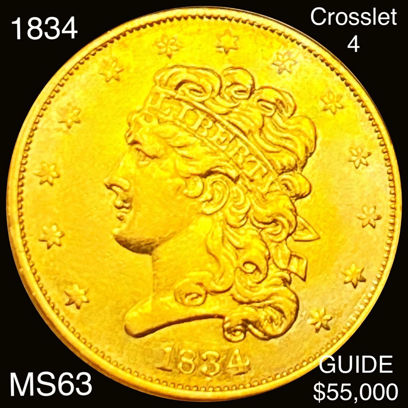 1834 $5 Gold Half Eagle CHOICE BU CROSSLET 4 (1 of 2)