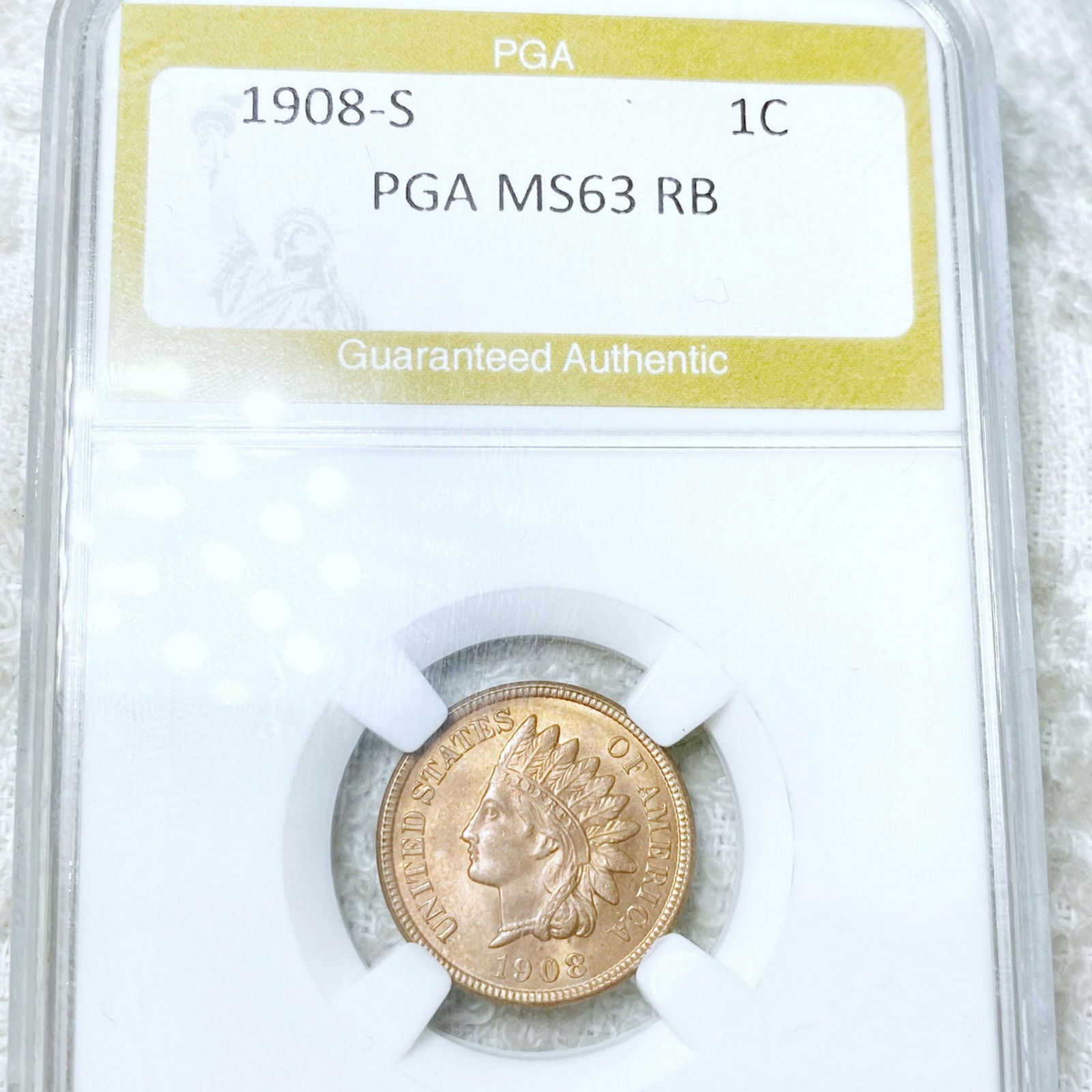 1908-S Indian Head Penny PGA - MS 63 RB (1 of 2)