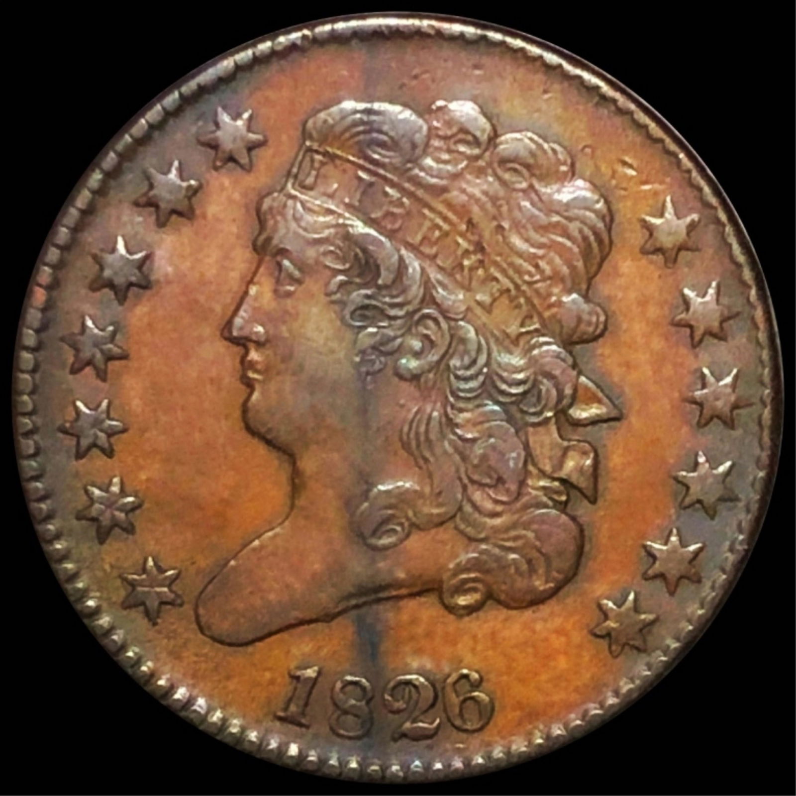 1826 Classic Head Half Cent NEARLY UNC (1 of 2)