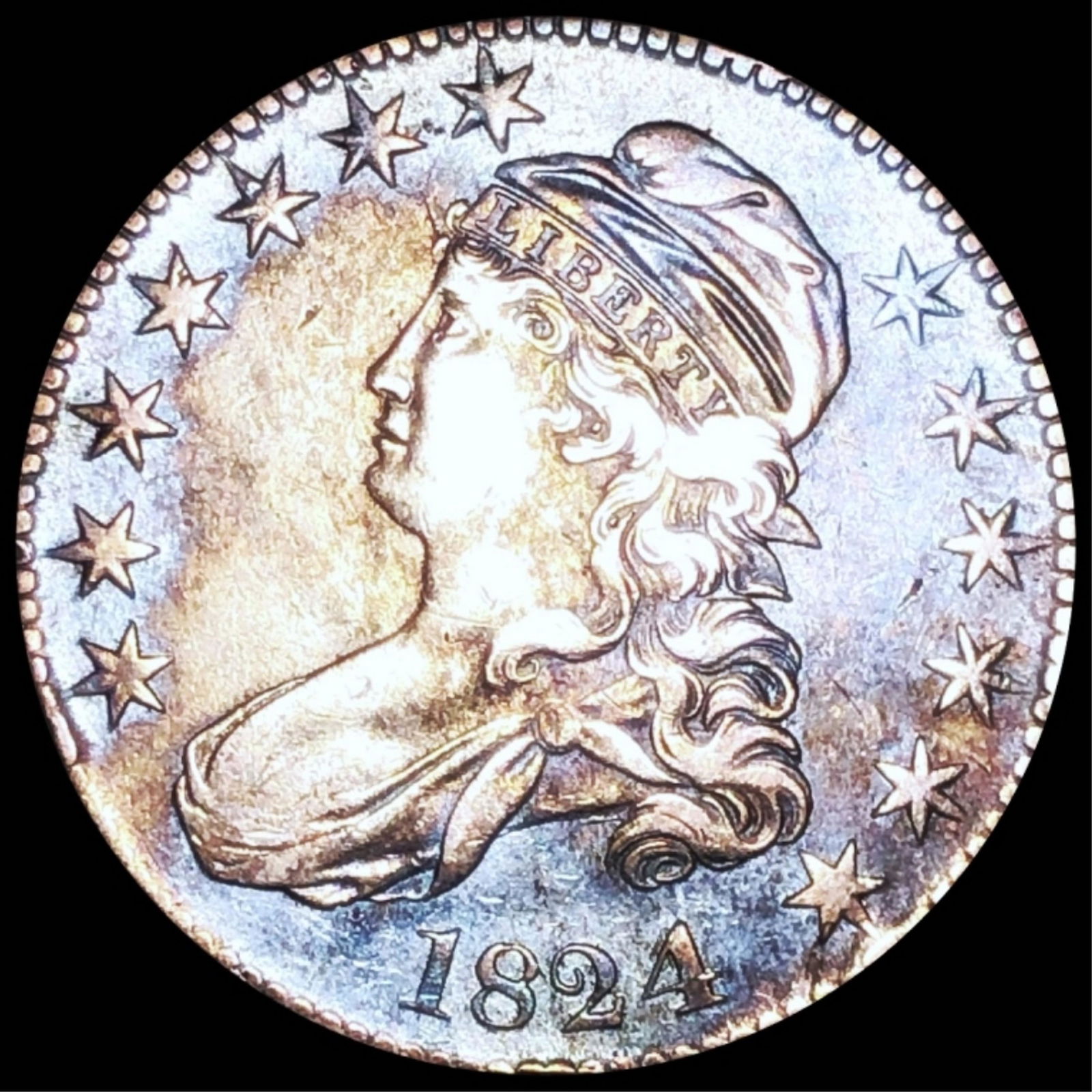 1824 Capped Bust Half Dollar XF (1 of 2)