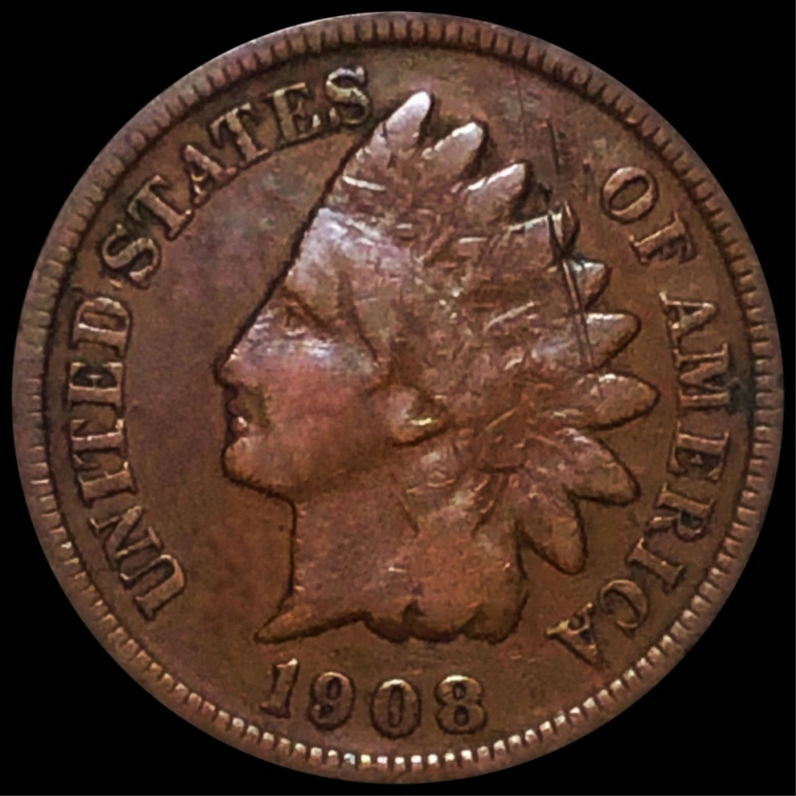 1908-S Indian Head Penny NICELY CIRCULATED (1 of 2)
