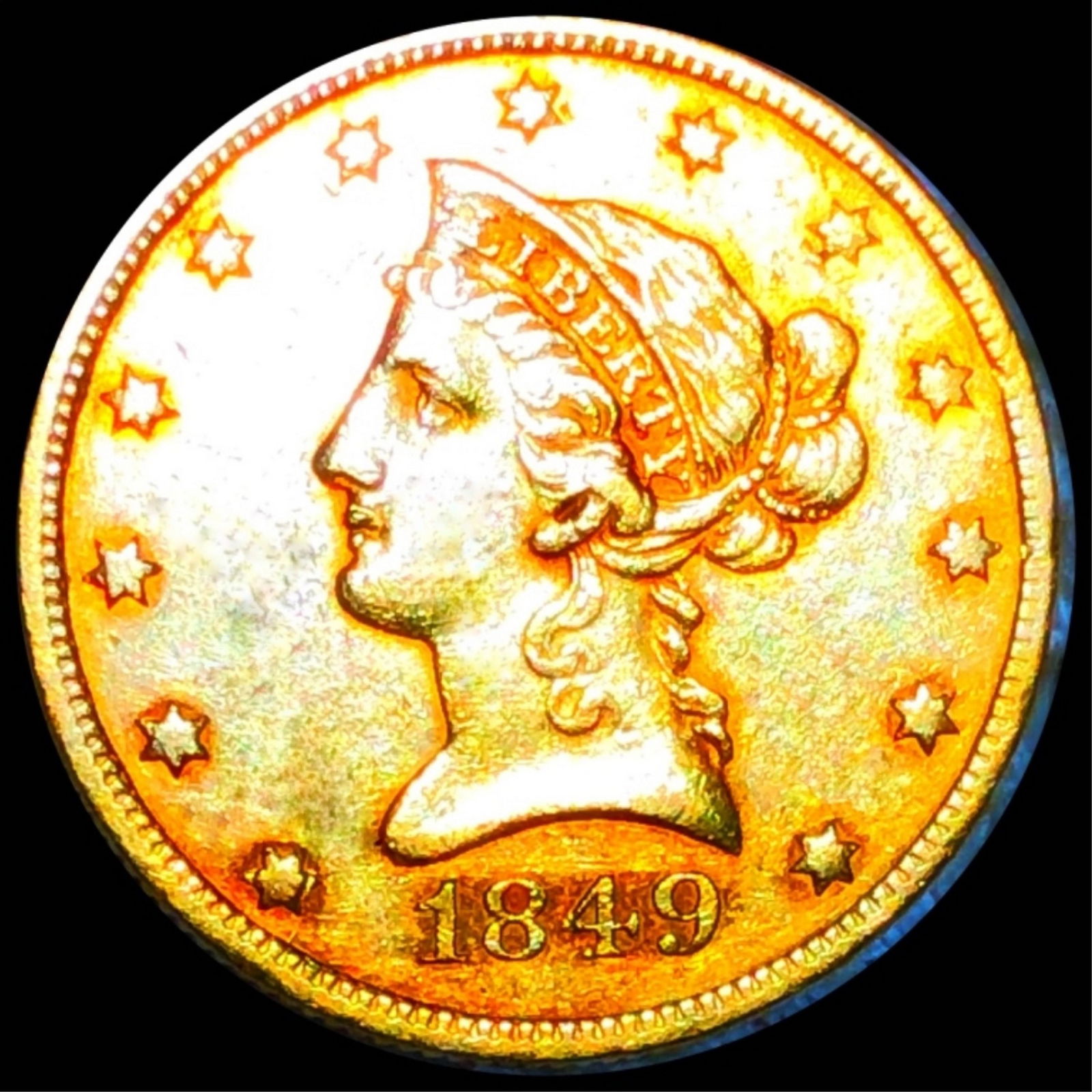 1849 $10 Gold Eagle CLOSELY UNCIRCULATED (1 of 2)