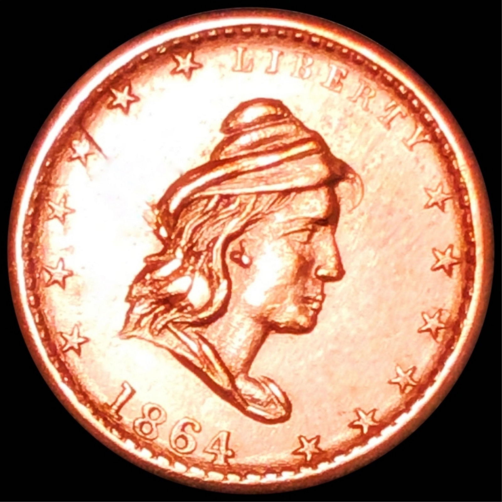 1864 "Our Army" Civil War Token UNC RED (1 of 2)