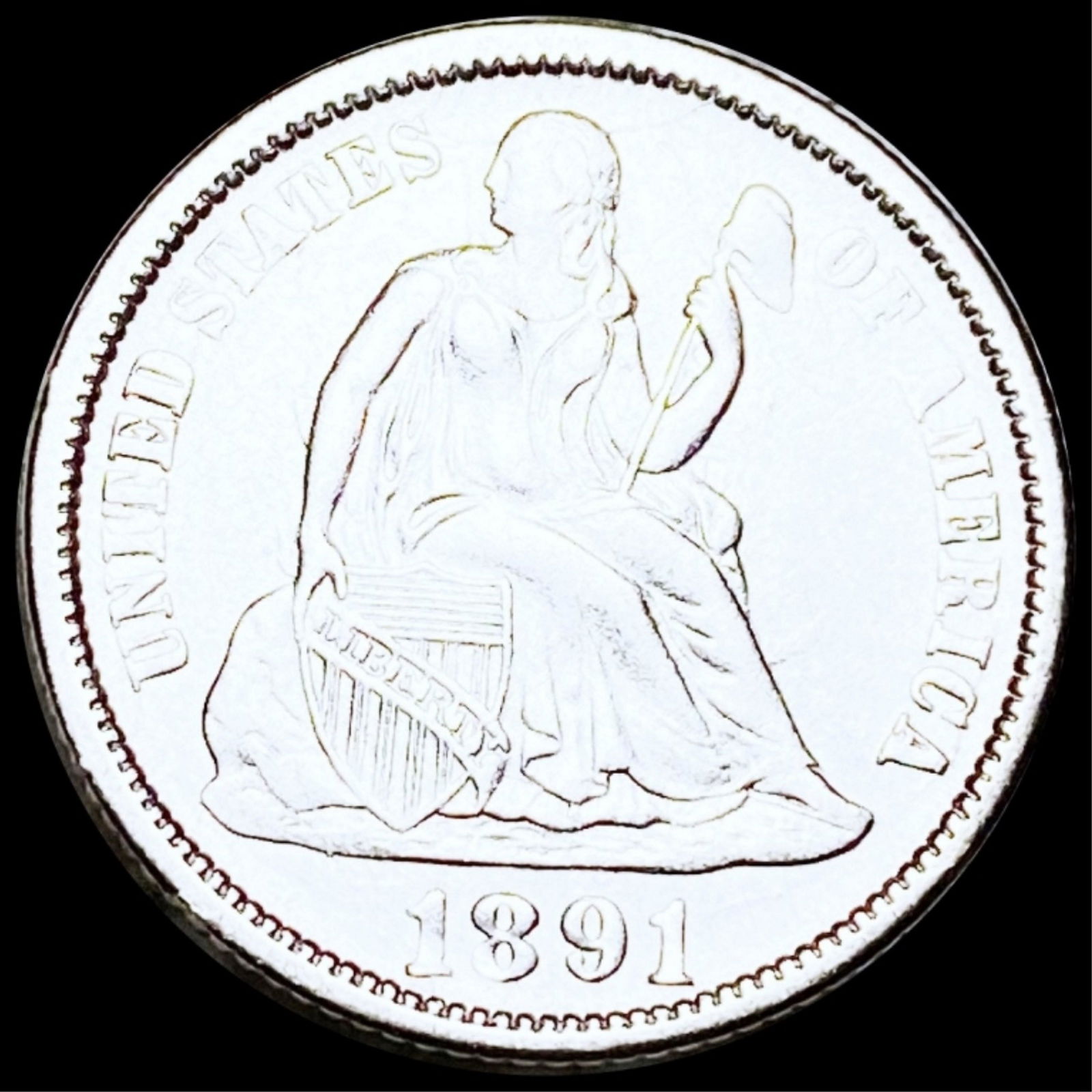 1891-O Seated Liberty Dime UNCIRCULATED (1 of 2)