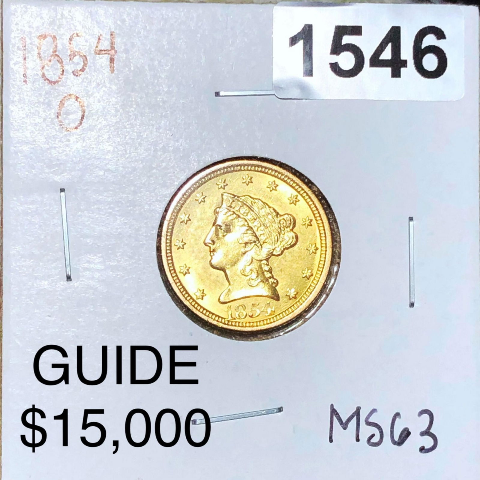 1854-O $2.50 Gold Quarter Eagle CHOICE BU (1 of 2)