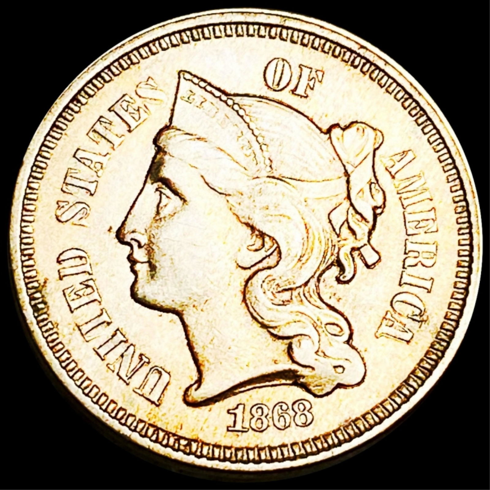 1868 Three Cent Nickel UNCIRCULATED (1 of 2)