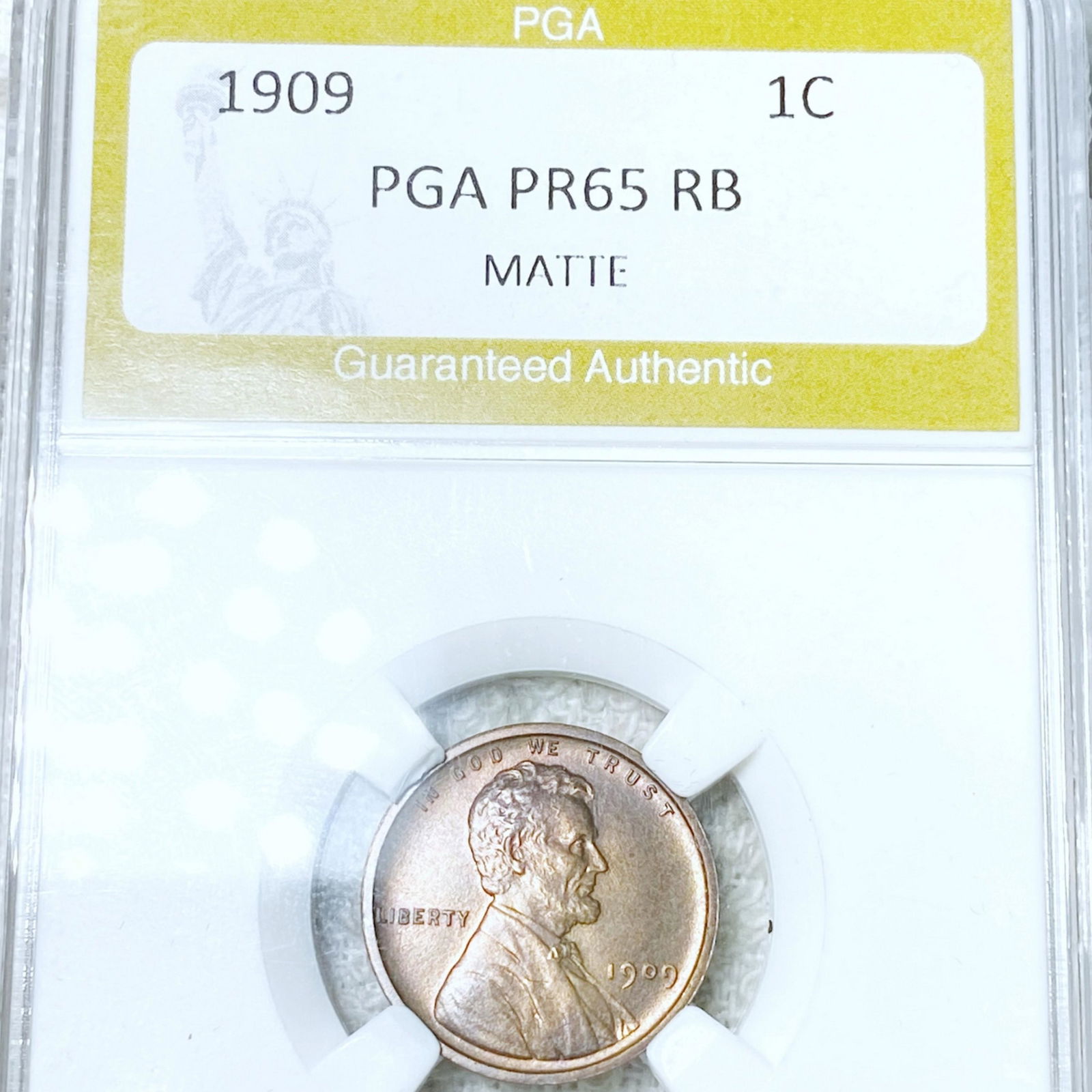 1909 Lincoln Wheat Penny PGA - PR 65 RB MATTE (1 of 2)