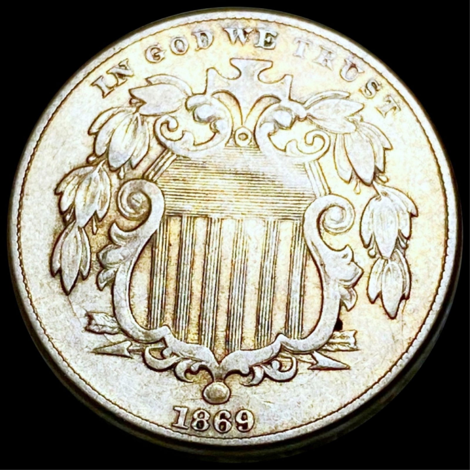 1869 Shield Nickel CLOSELY UNCIRCULATED (1 of 2)