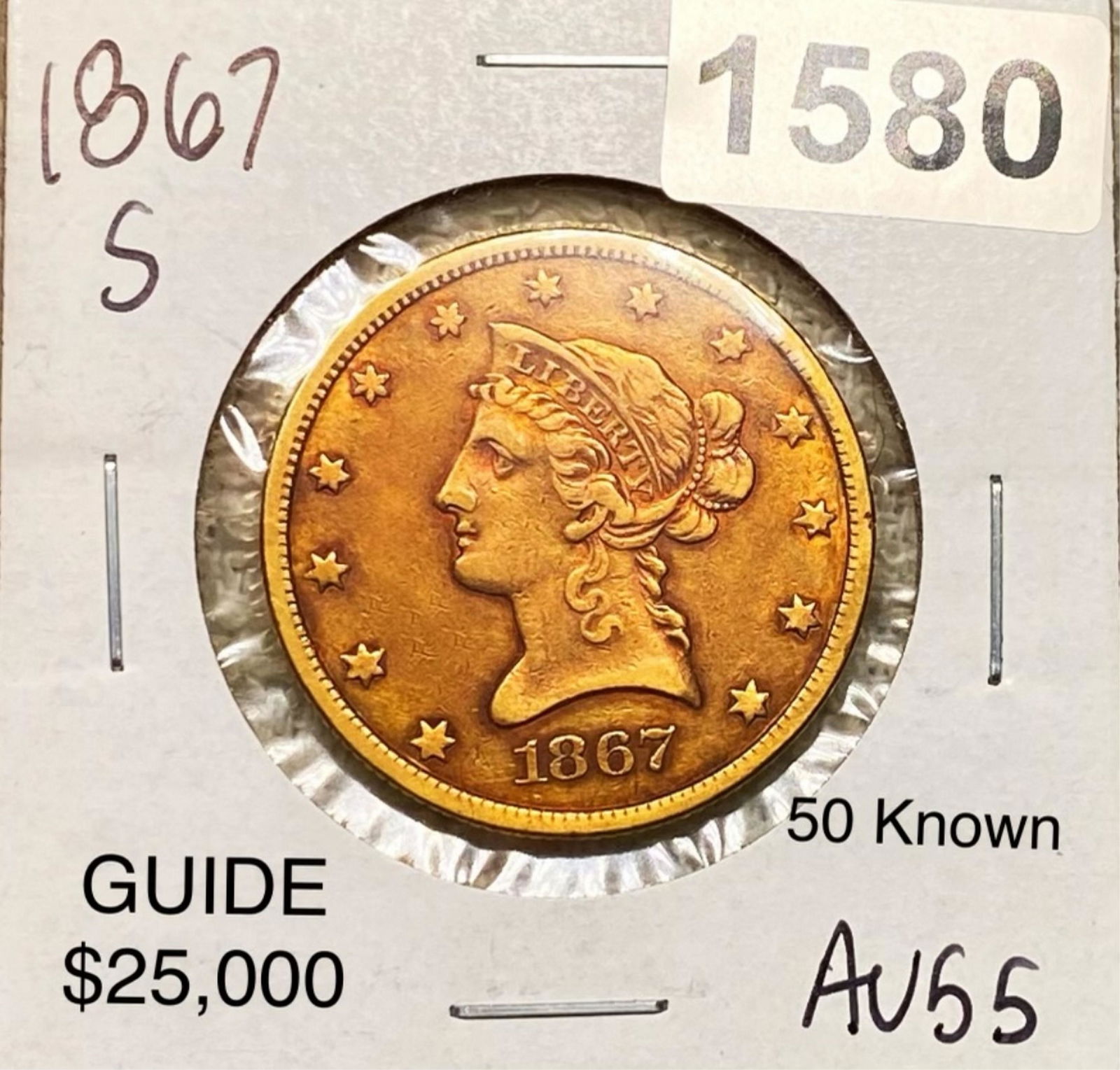 1867-S $10 Gold Eagle CHOICE AU (1 of 2)