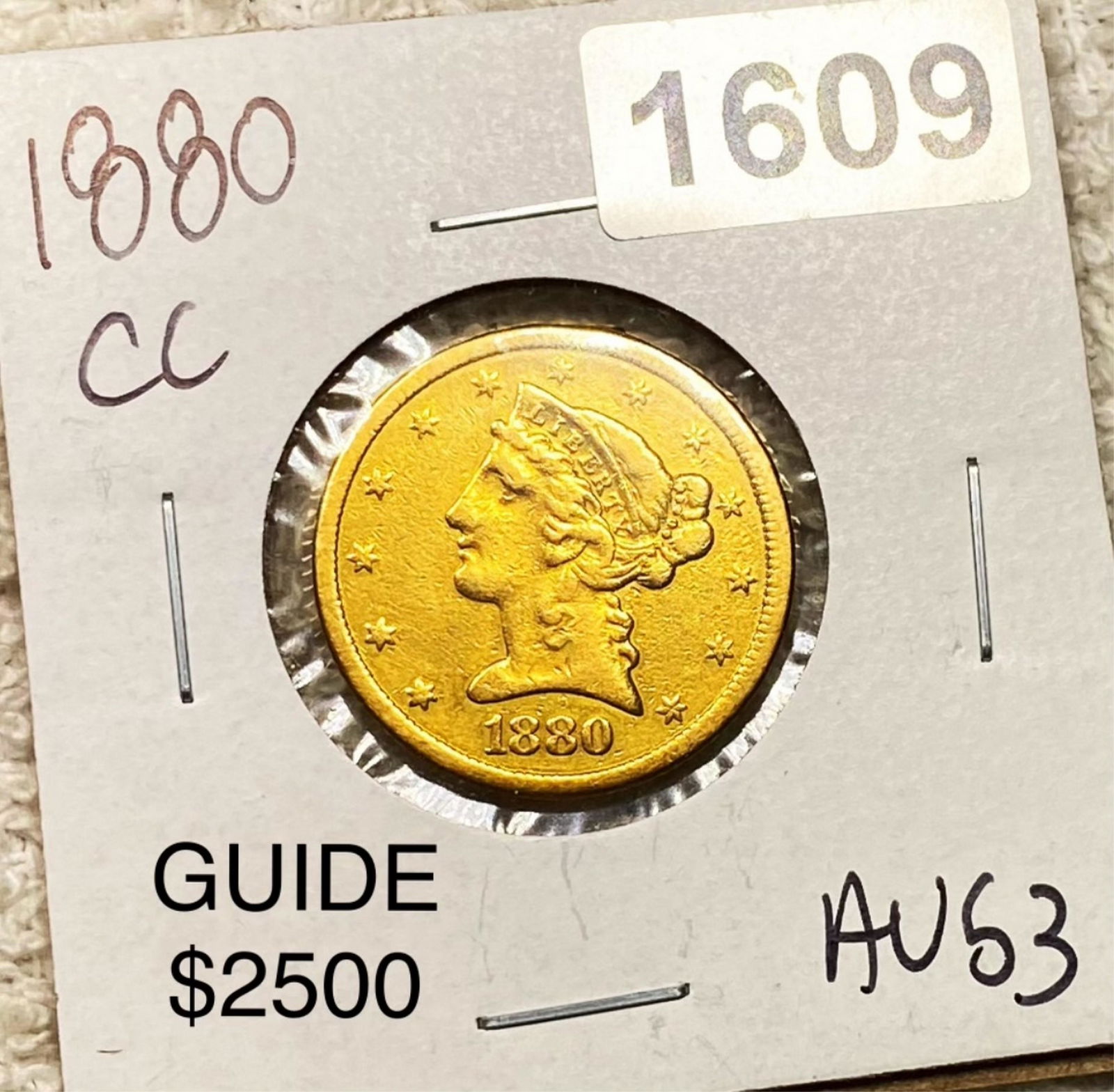 1880-CC $5 Gold Half Eagle CHOICE AU (1 of 2)