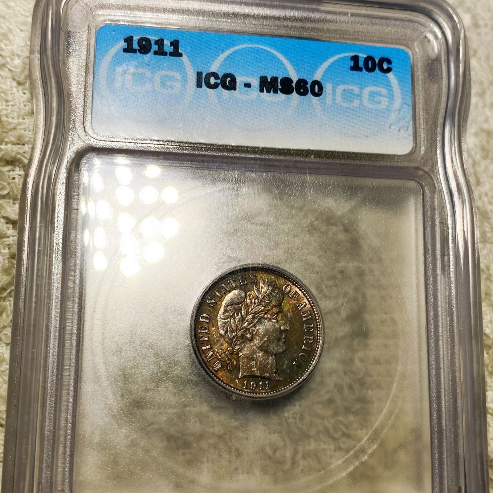 1911 Barber Silver Dime ICG - MS60 (1 of 2)