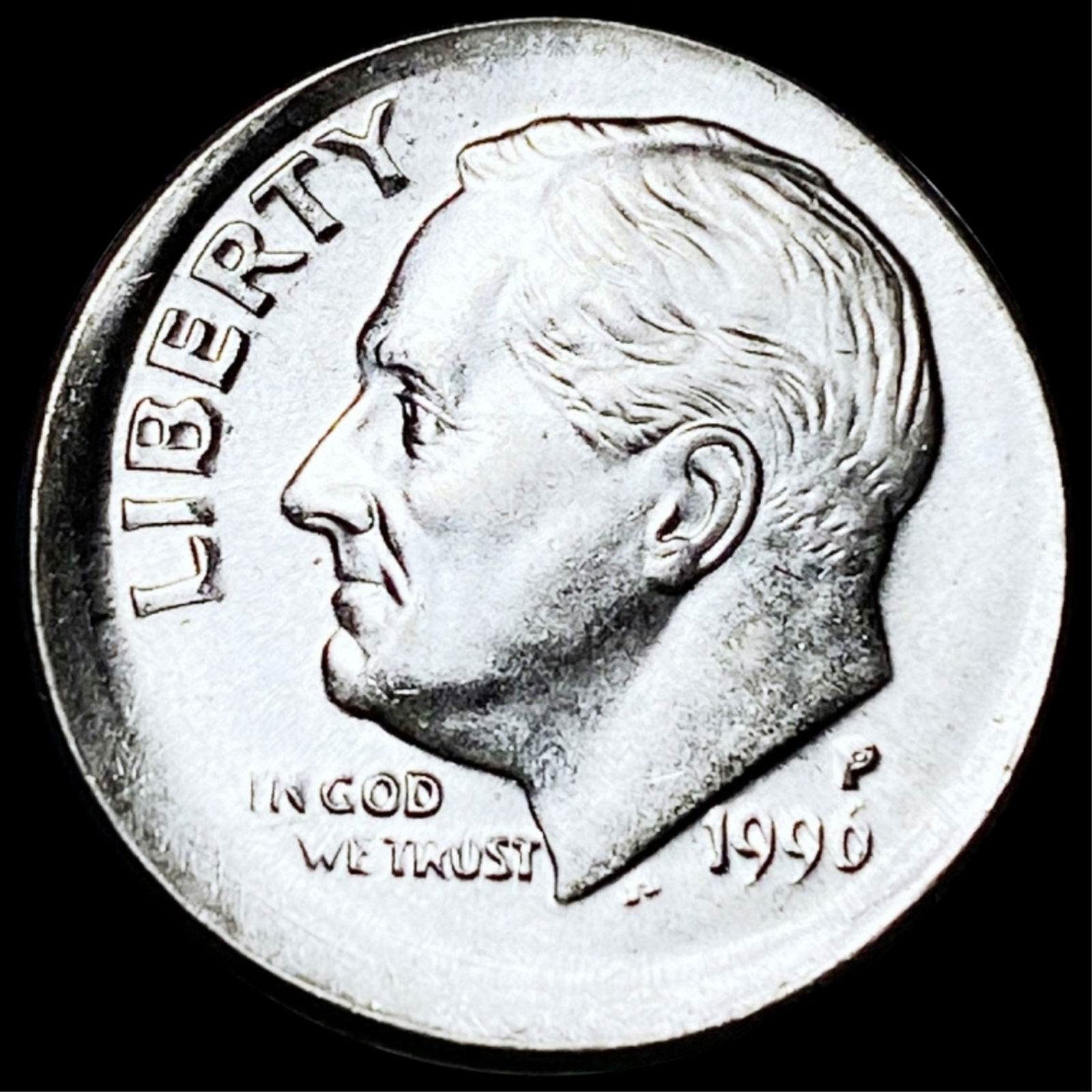 1996 Roosevelt Silver Dime UNC 10% OFF-CENTER (1 of 2)