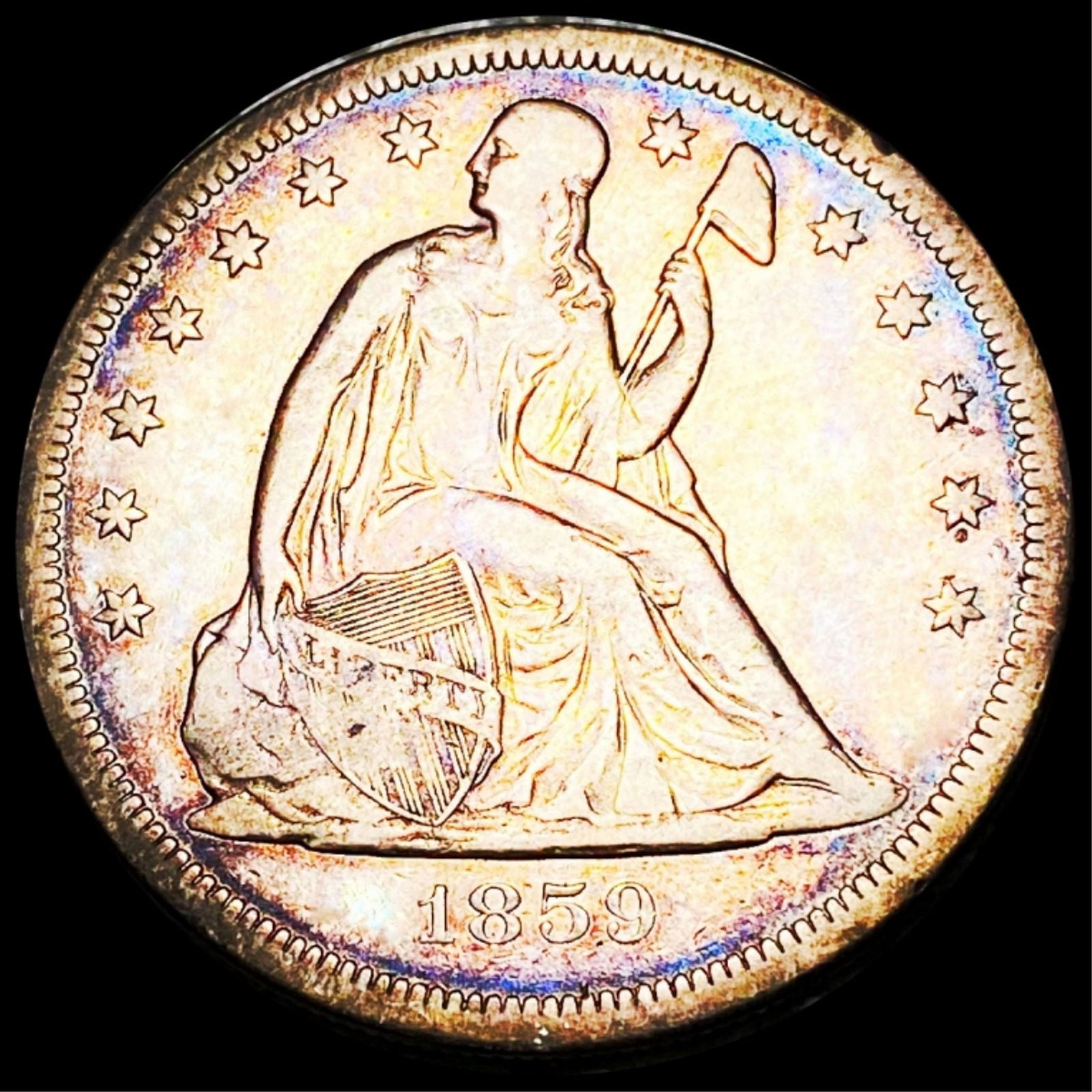 1859-O Seated Silver Dollar ABOUT UNCIRCULATED (1 of 2)