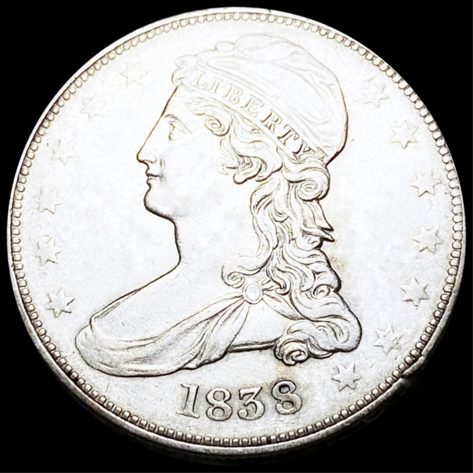 1838 Capped Bust Half Dollar CLOSELY UNCIRCULATED (1 of 2)