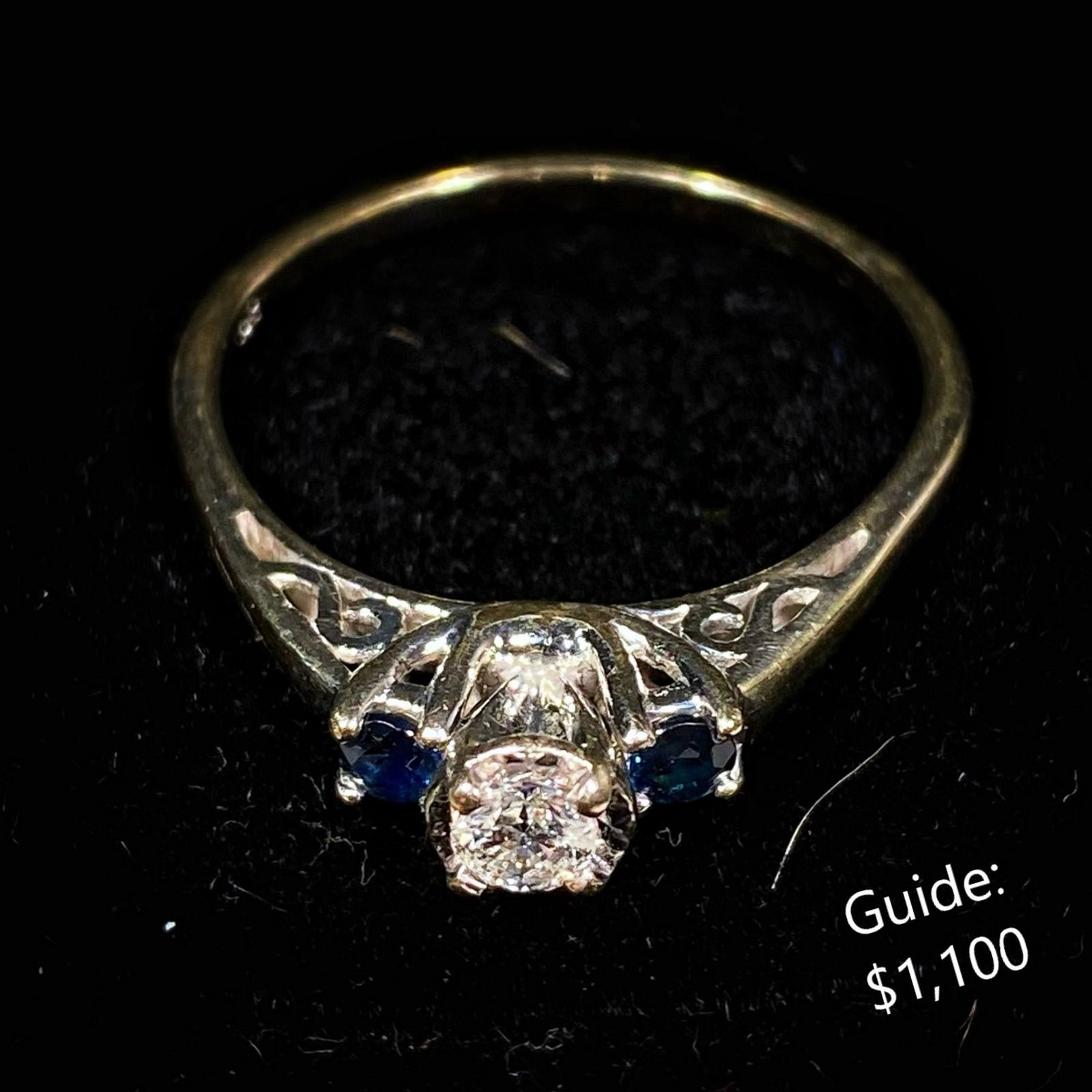 10KW White Gold Diamond & Tanzanite Ring 1.7DWT (1 of 2)