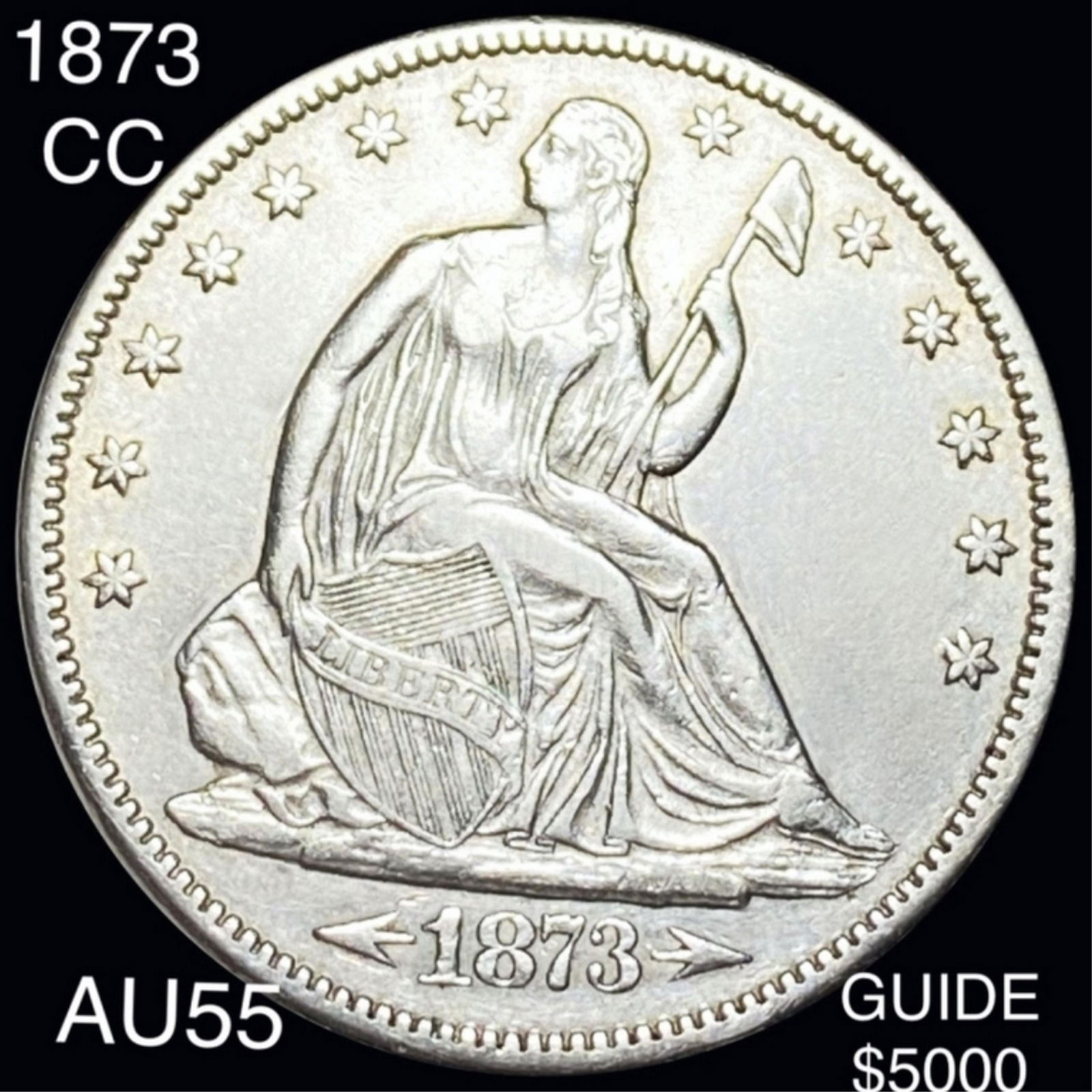 1873-CC Seated Liberty Quarter CHOICE AU (1 of 2)