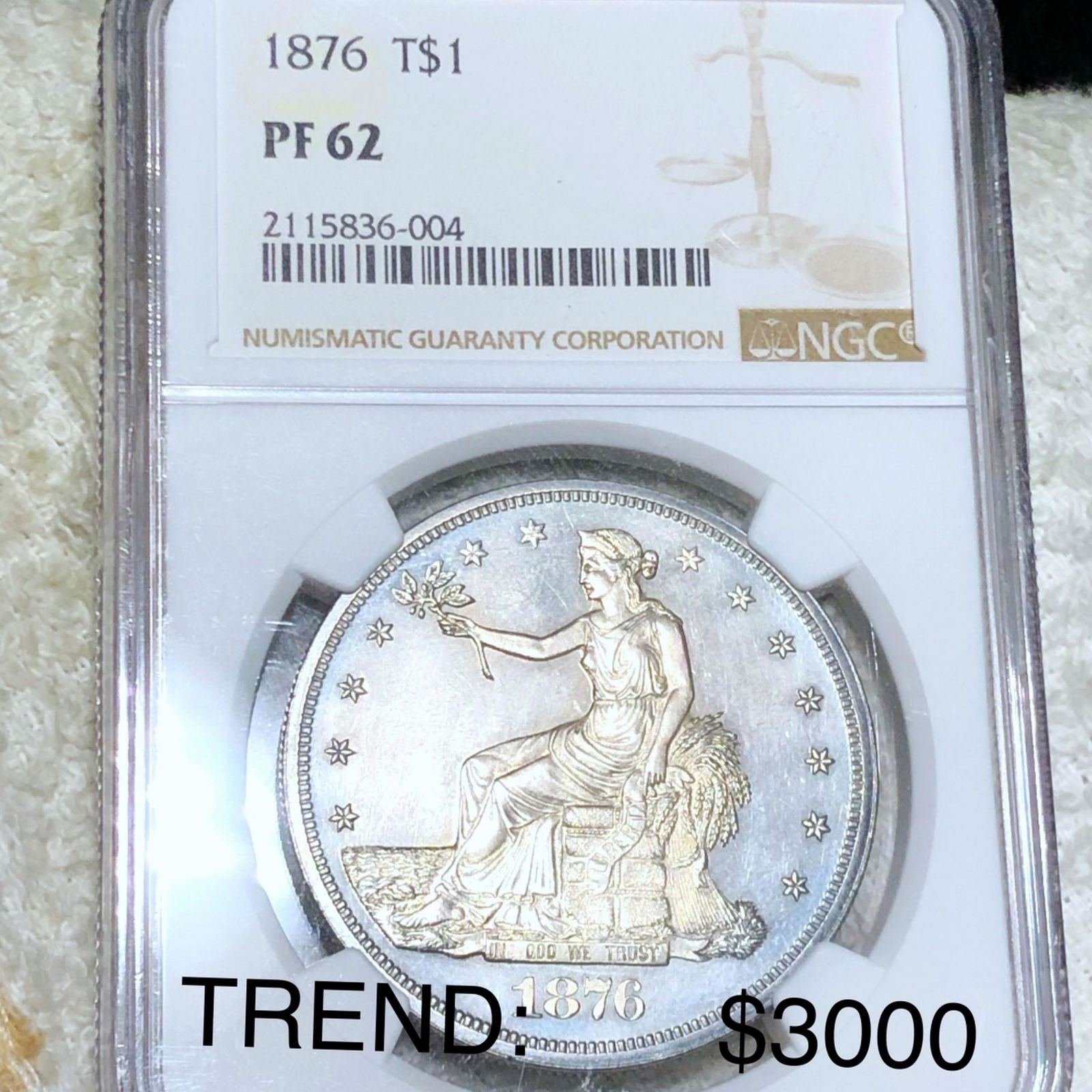 1876 Silver Trade Dollar NGC - PF62 (1 of 2)