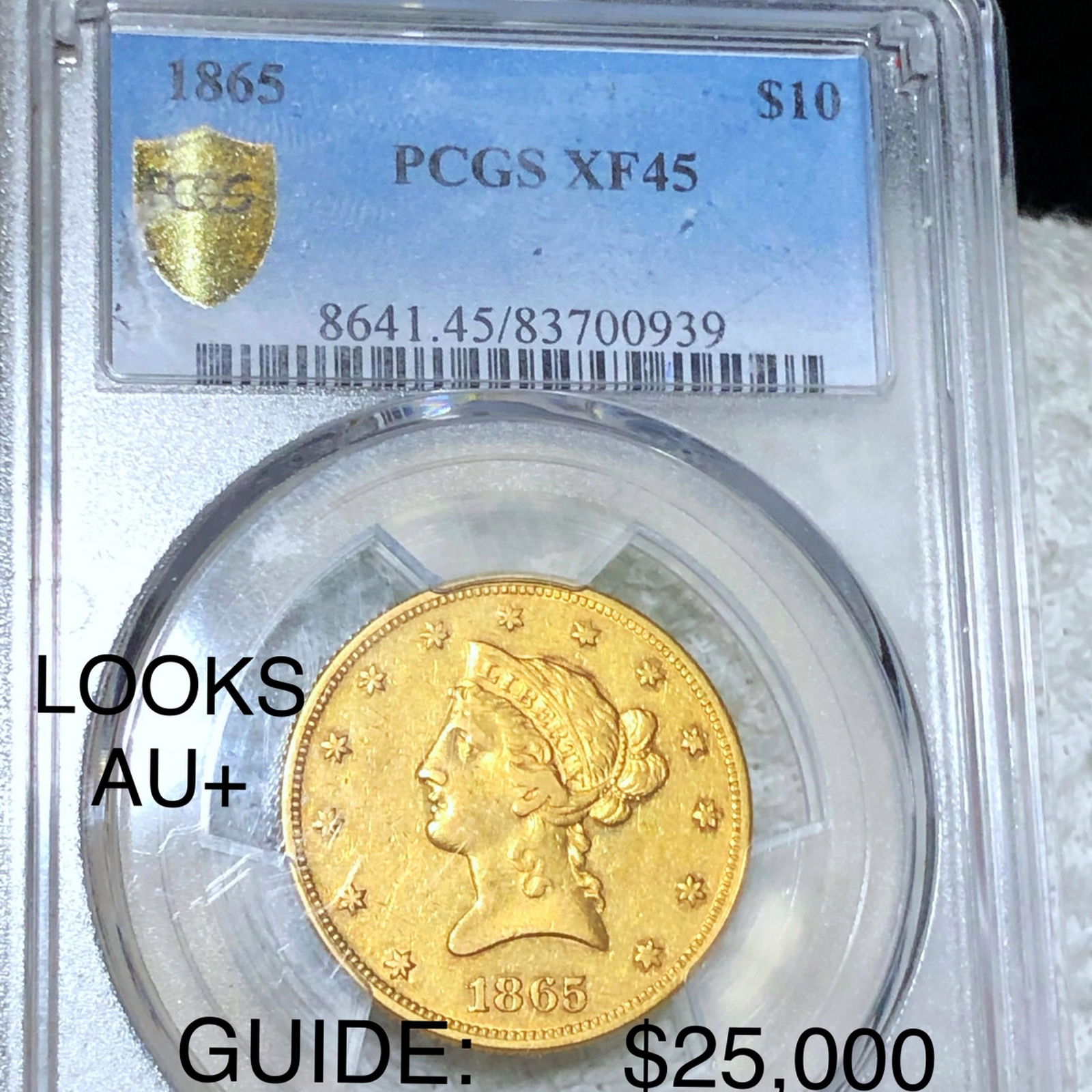 1865 $10 Gold Eagle PCGS - XF45 (1 of 2)