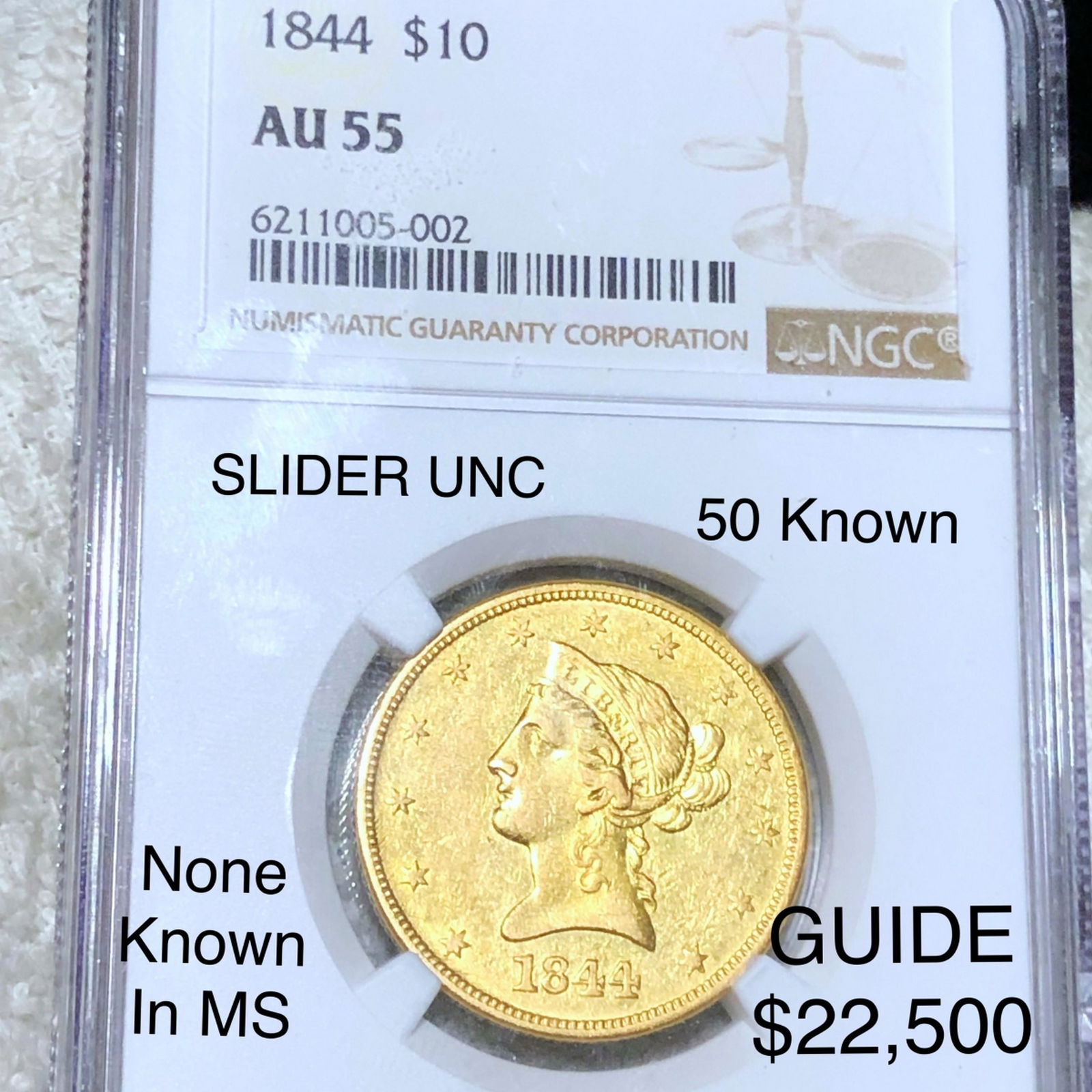 1844 $10 Gold Eagle NGC - AU55 (1 of 2)