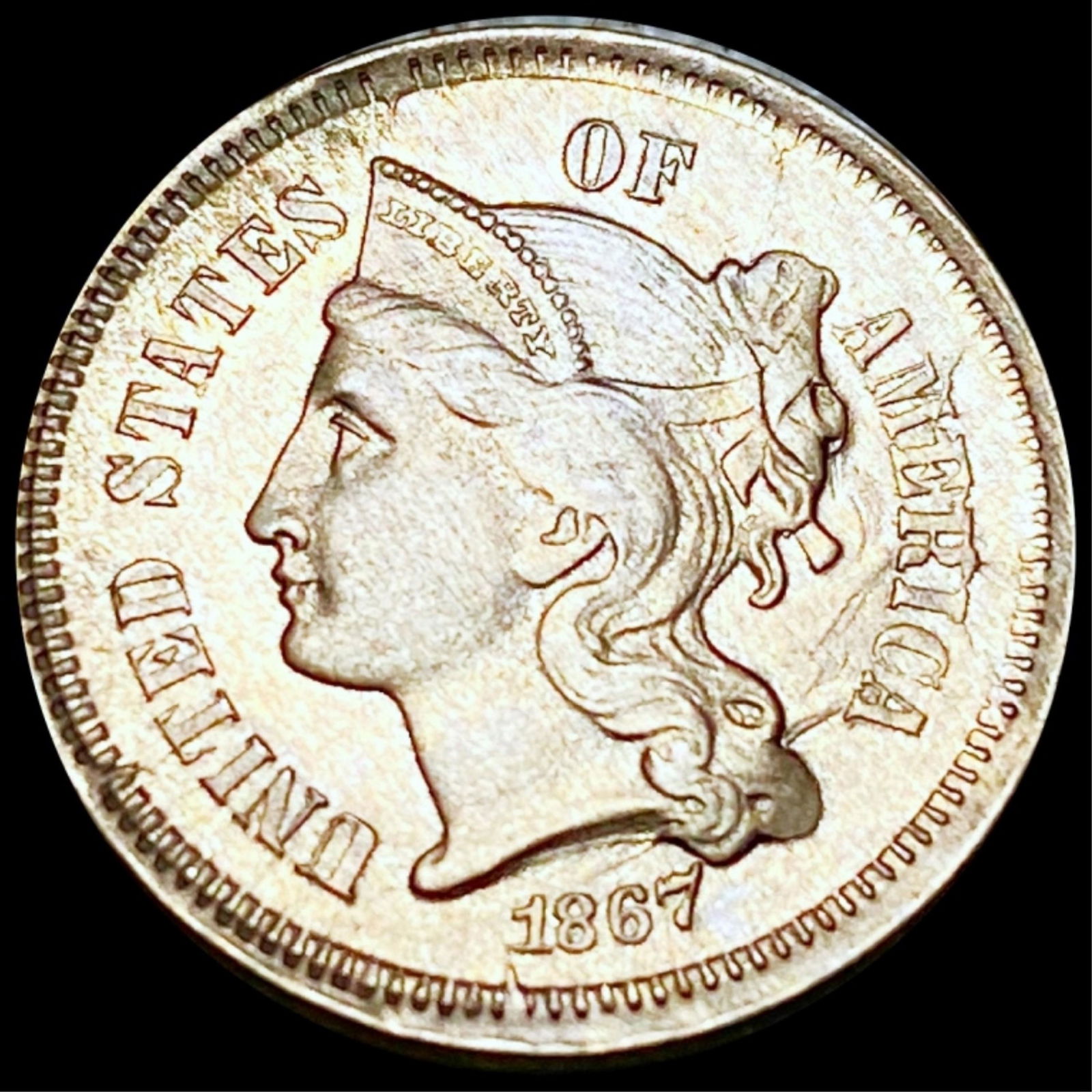 1867 Three Cent Nickel UNCIRCULATED (1 of 2)