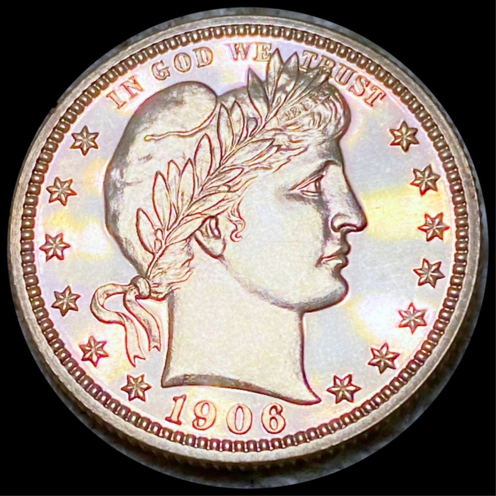 1906 Barber Silver Quarter GEM PROOF (1 of 2)