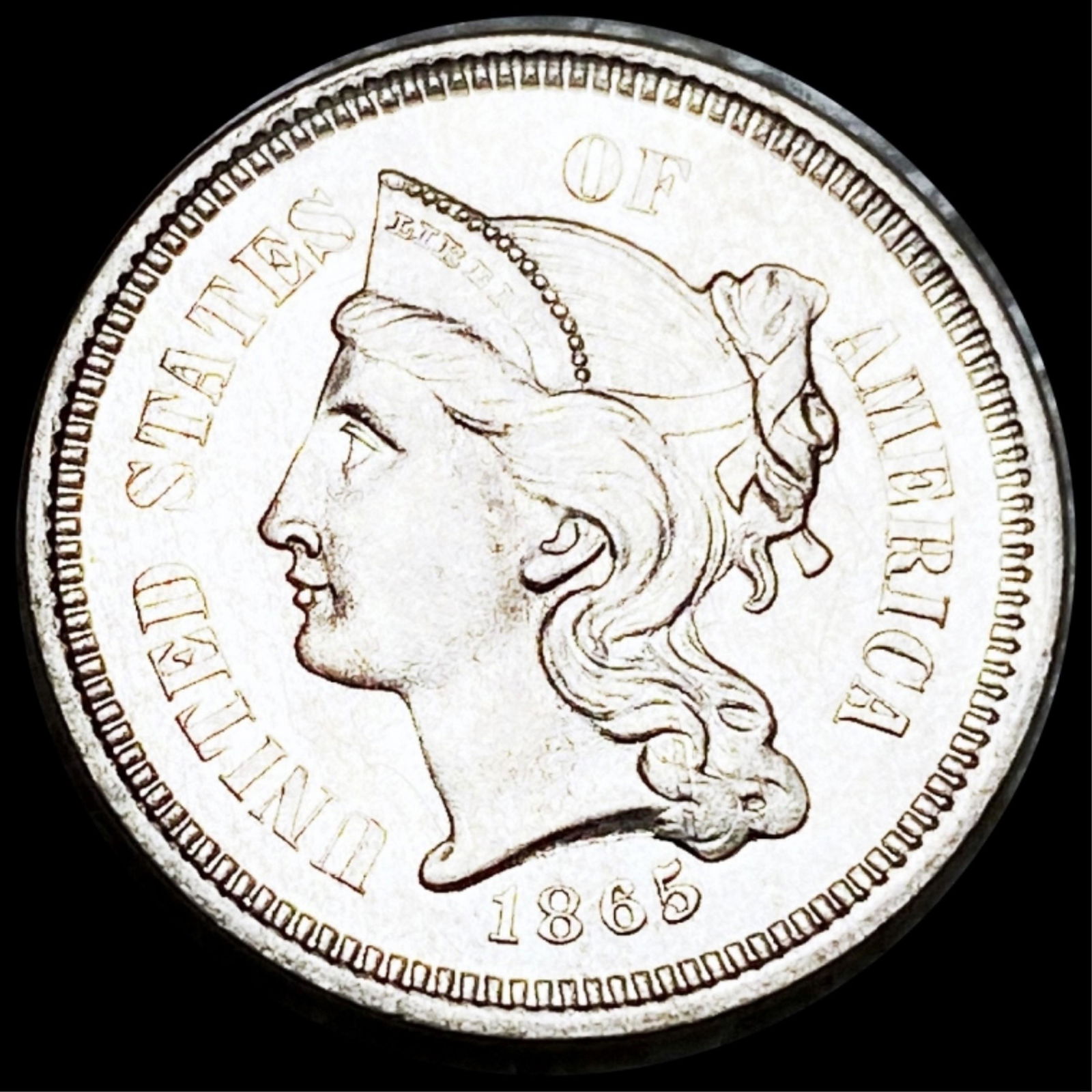 1865 Three Cent Nickel UNCIRCULATED (1 of 2)