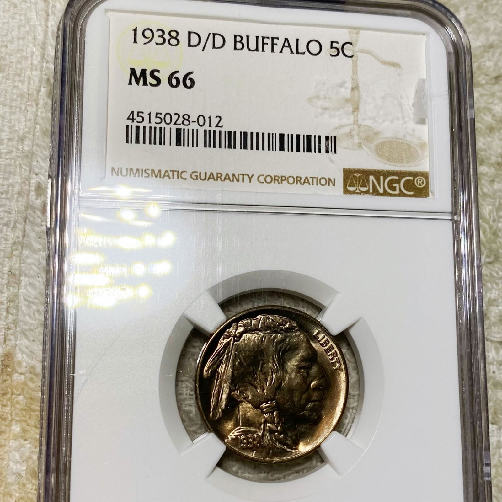 1938-D/D Buffalo Head Nickel NGC - MS66 (1 of 2)
