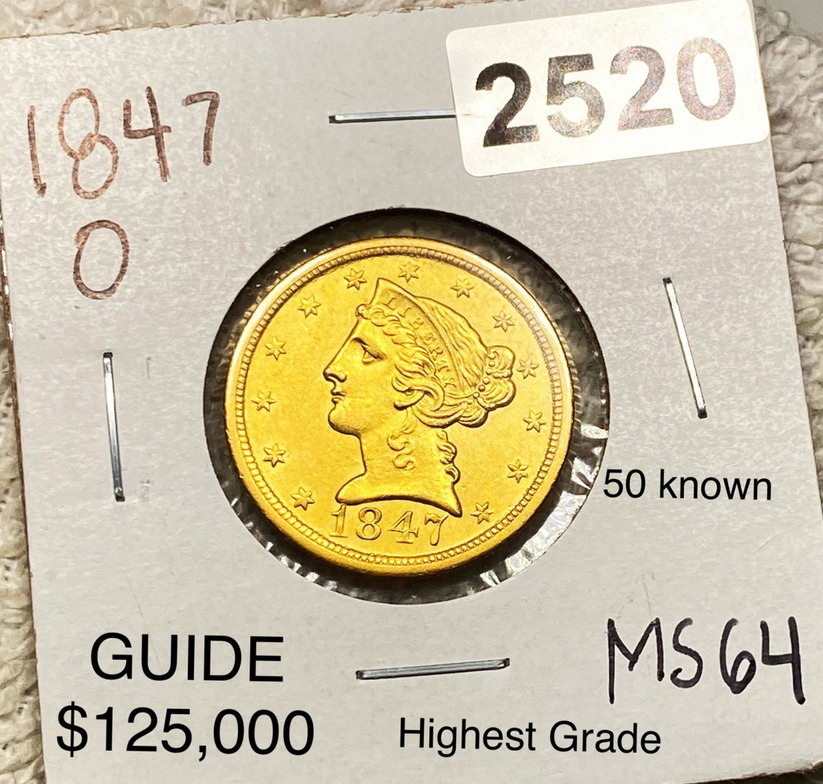 1847-O $5 Gold Half Eagle CHOICE BU (1 of 2)