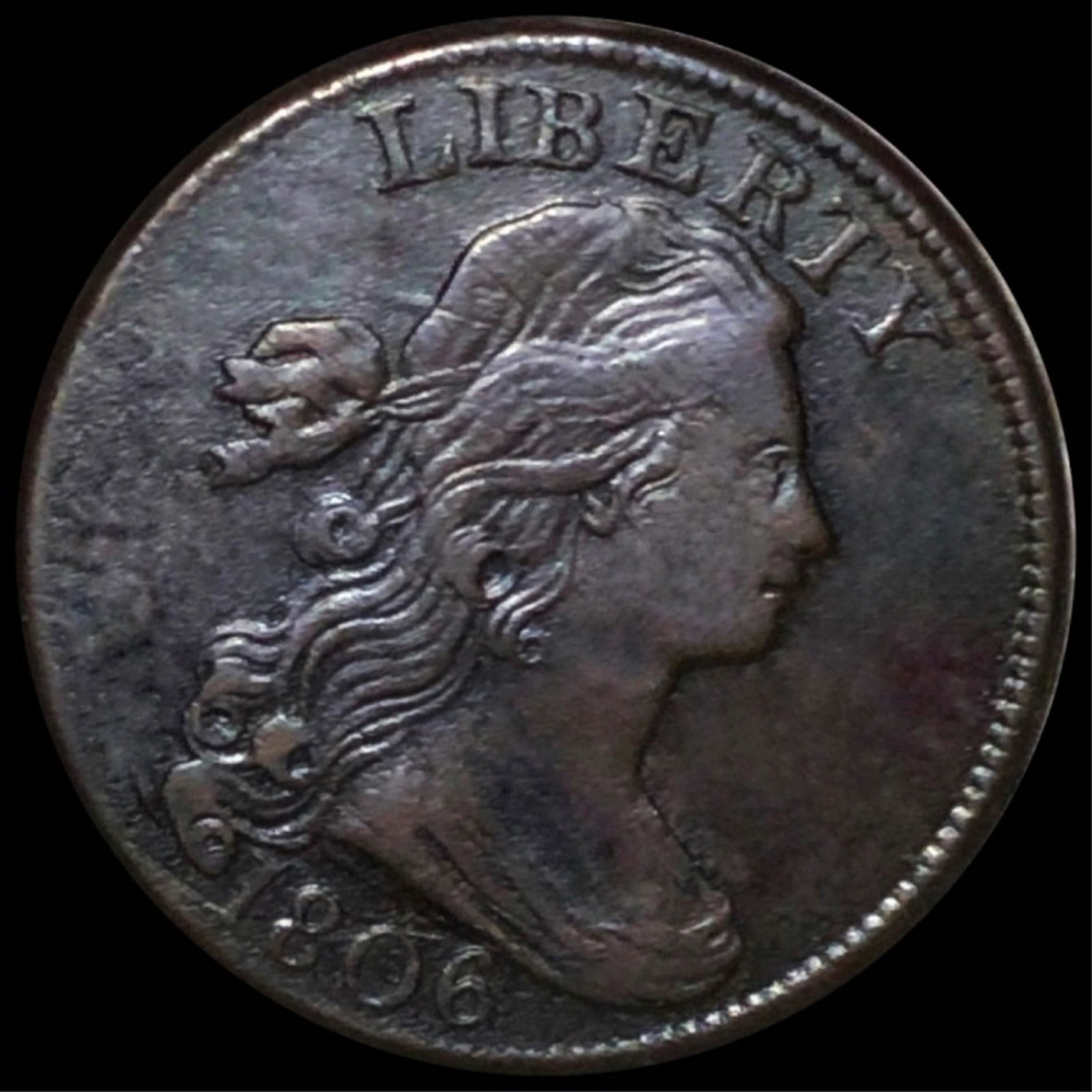 1806 Draped Bust Large Cent CLOSELY UNC (1 of 2)