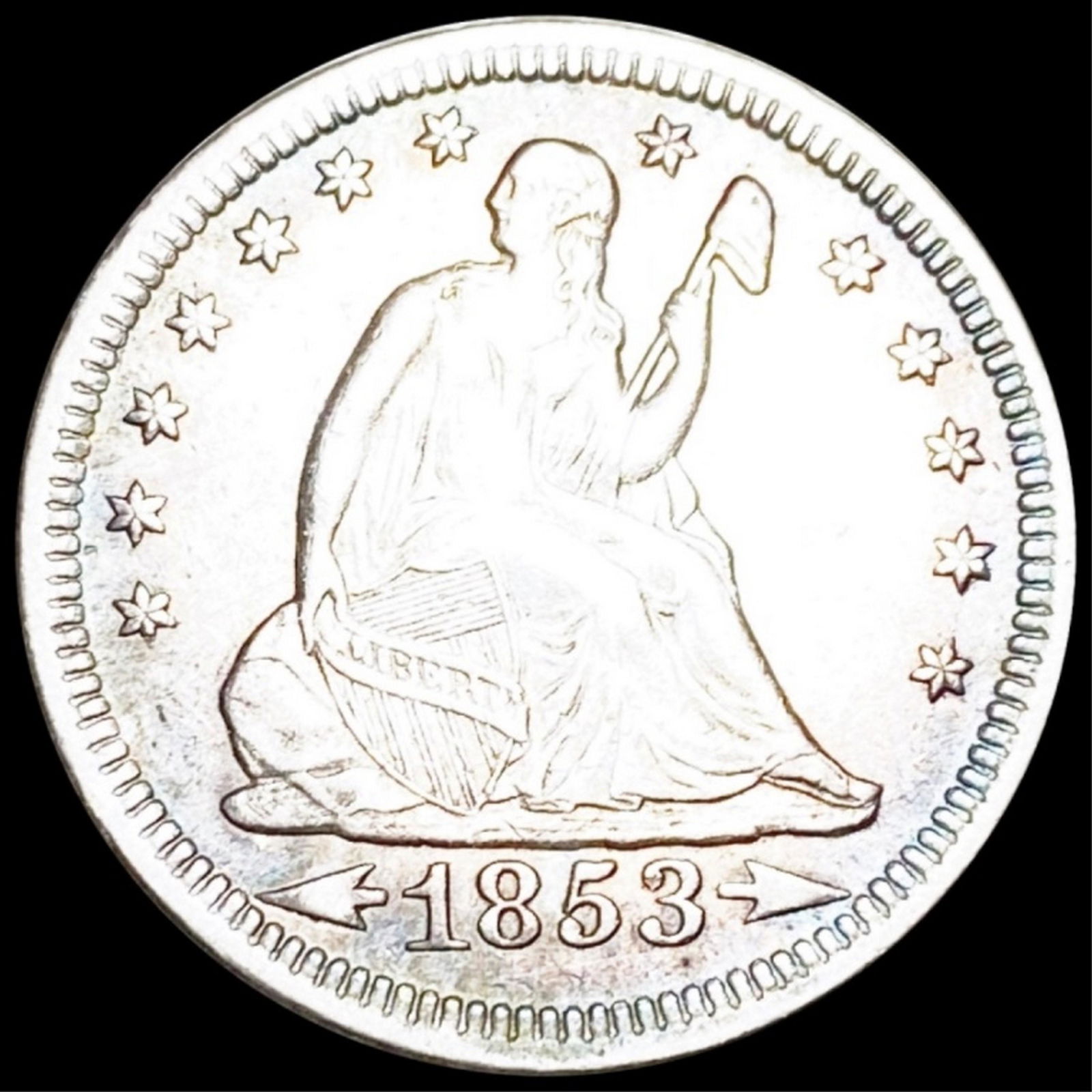 1853 Seated Liberty Quarter CLOSELY UNCIRCULATED (1 of 2)