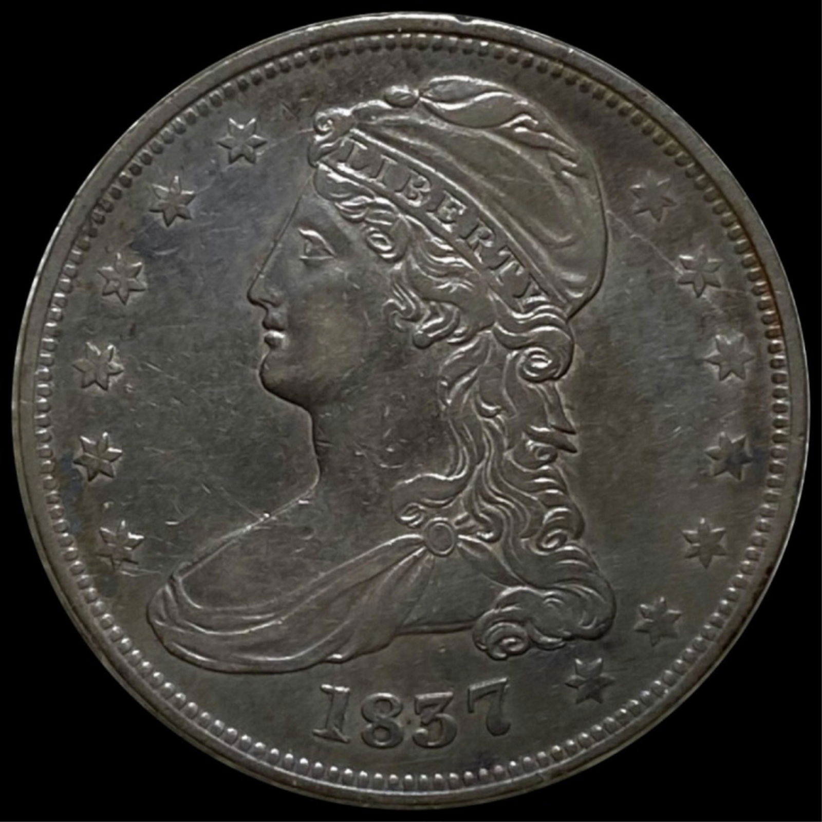 1837 Capped Bust Half Dollar ABOUT UNCIRCULATED (1 of 2)