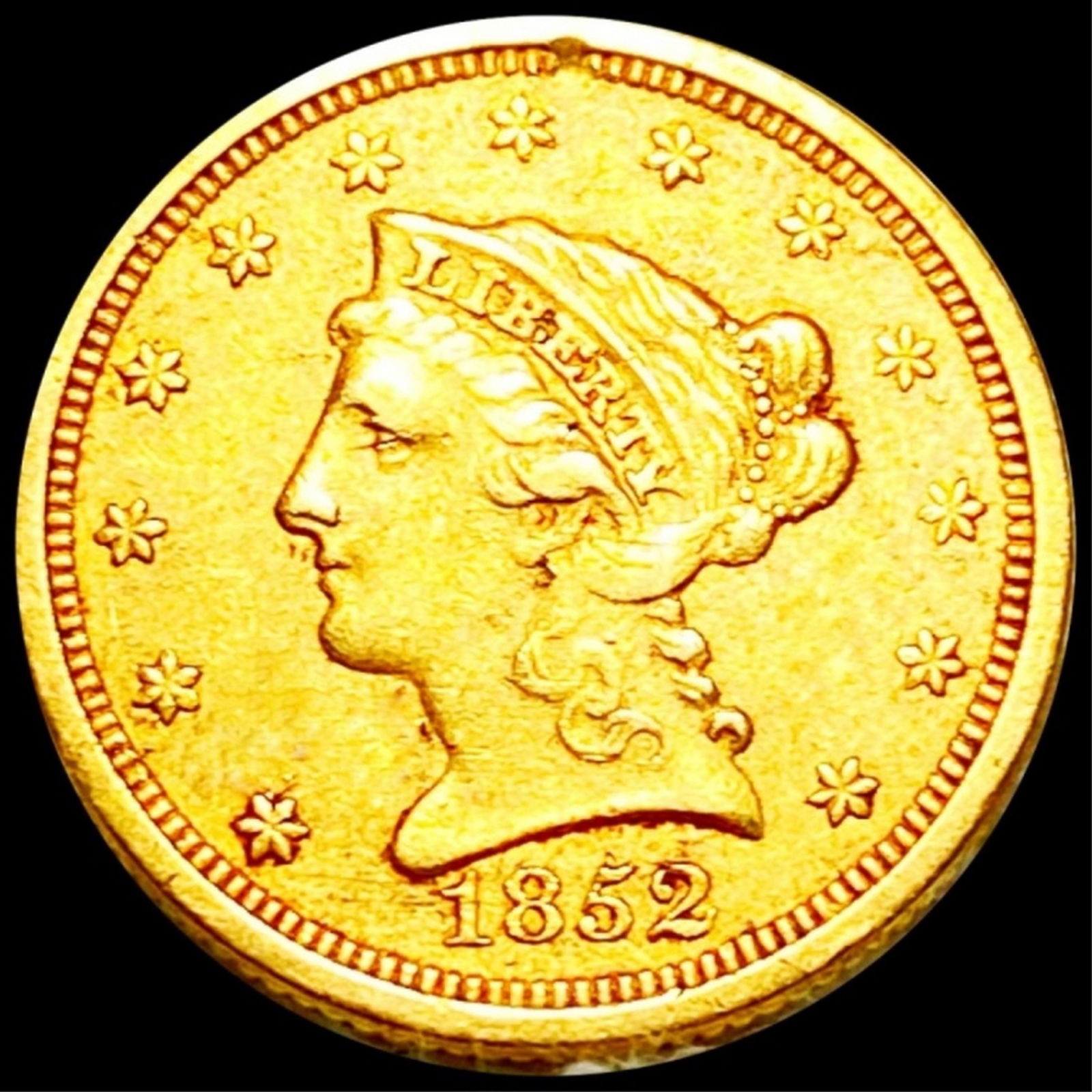 1852-O $2.50 Gold Quarter Eagle ABOUT UNC (1 of 2)