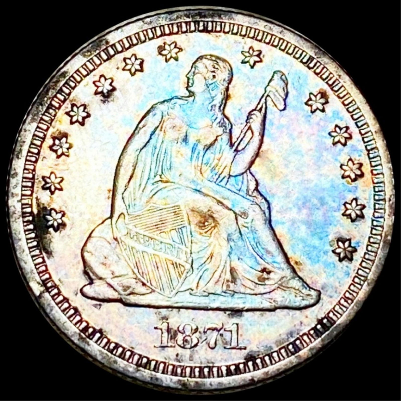 1871 Seated Liberty Quarter CLOSELY UNCIRCULATED (1 of 2)