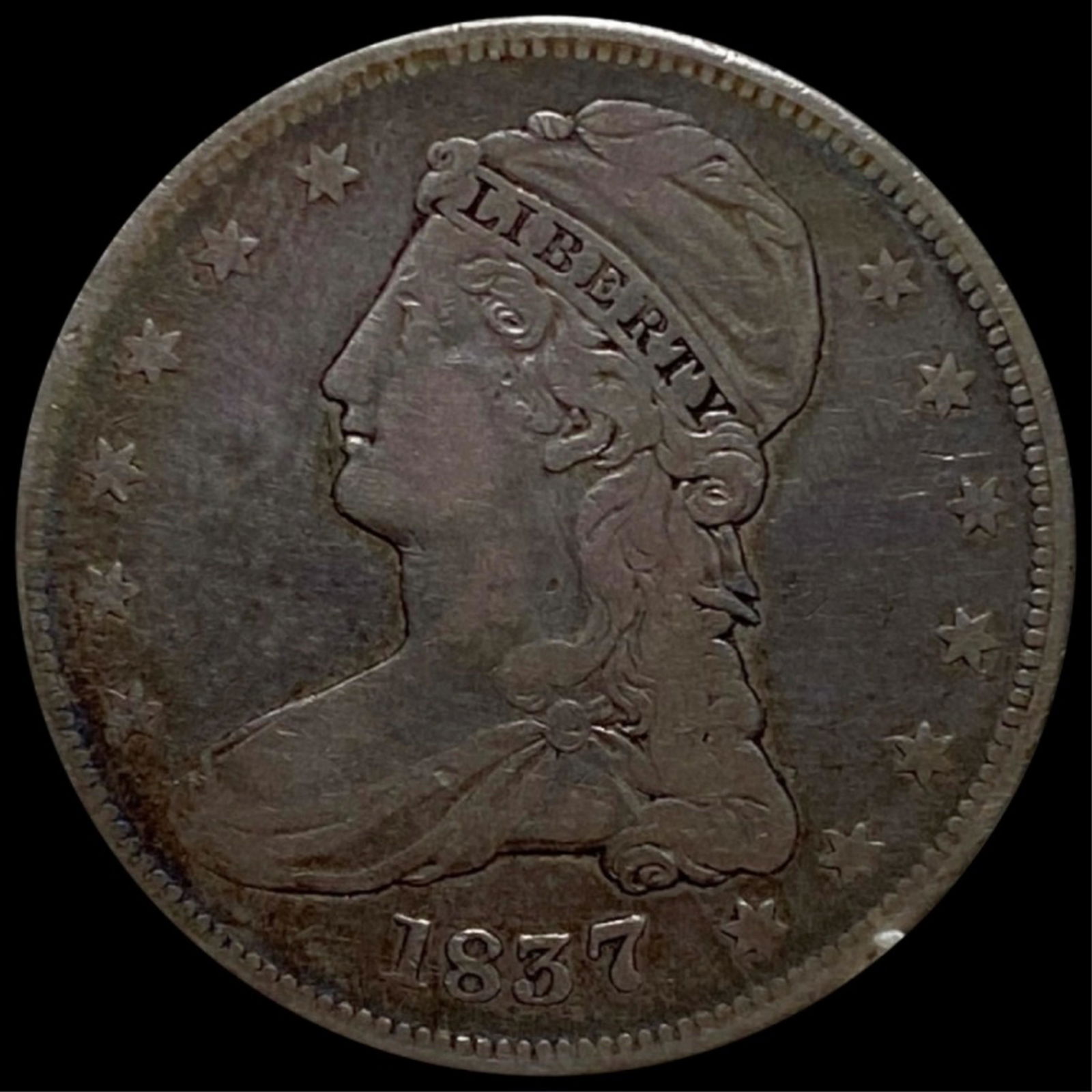 1837 Capped Bust Half Dollar NICELY CIRCULATED (1 of 2)