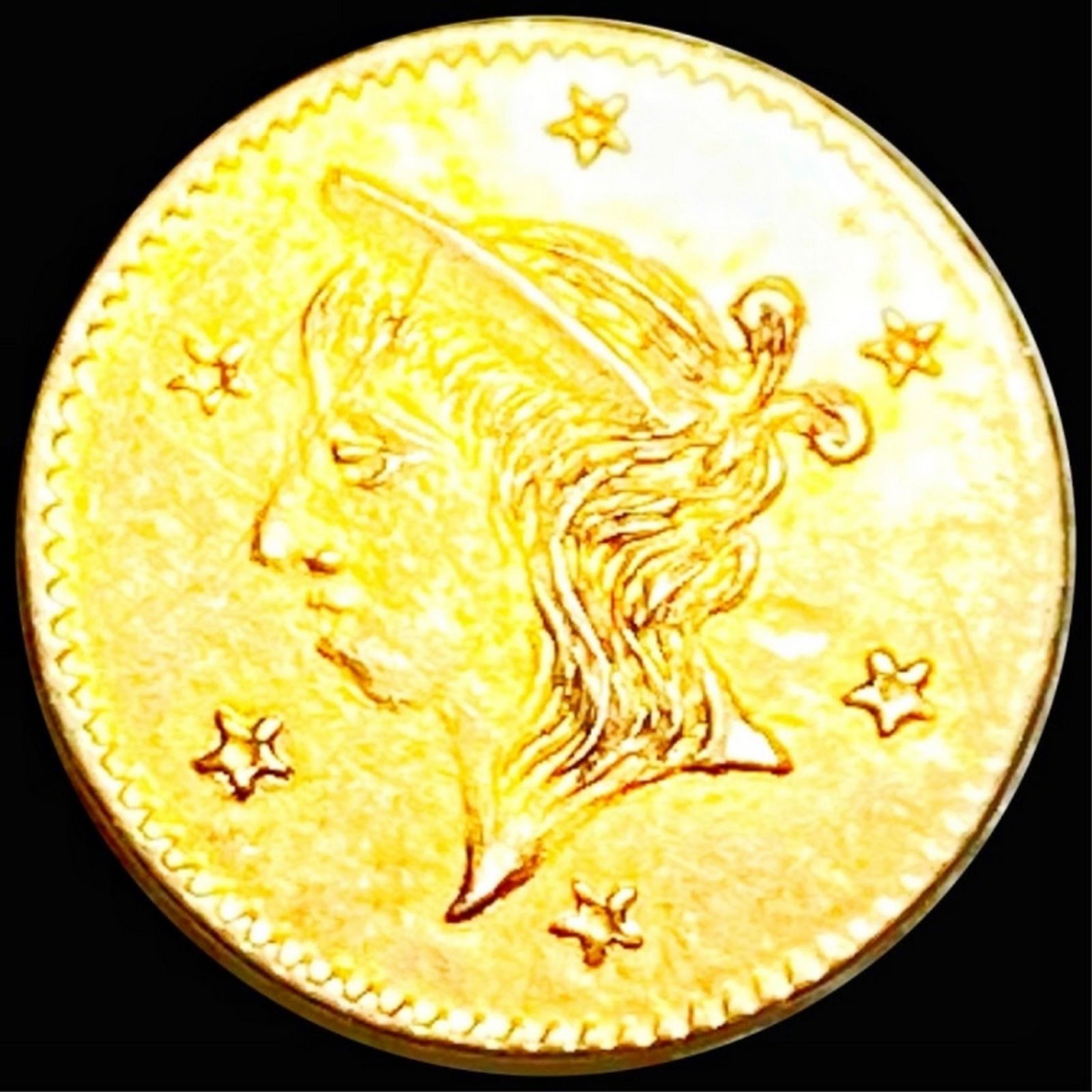 1861 Cal. Round Gold Dollar UNCIRCULATED (1 of 2)
