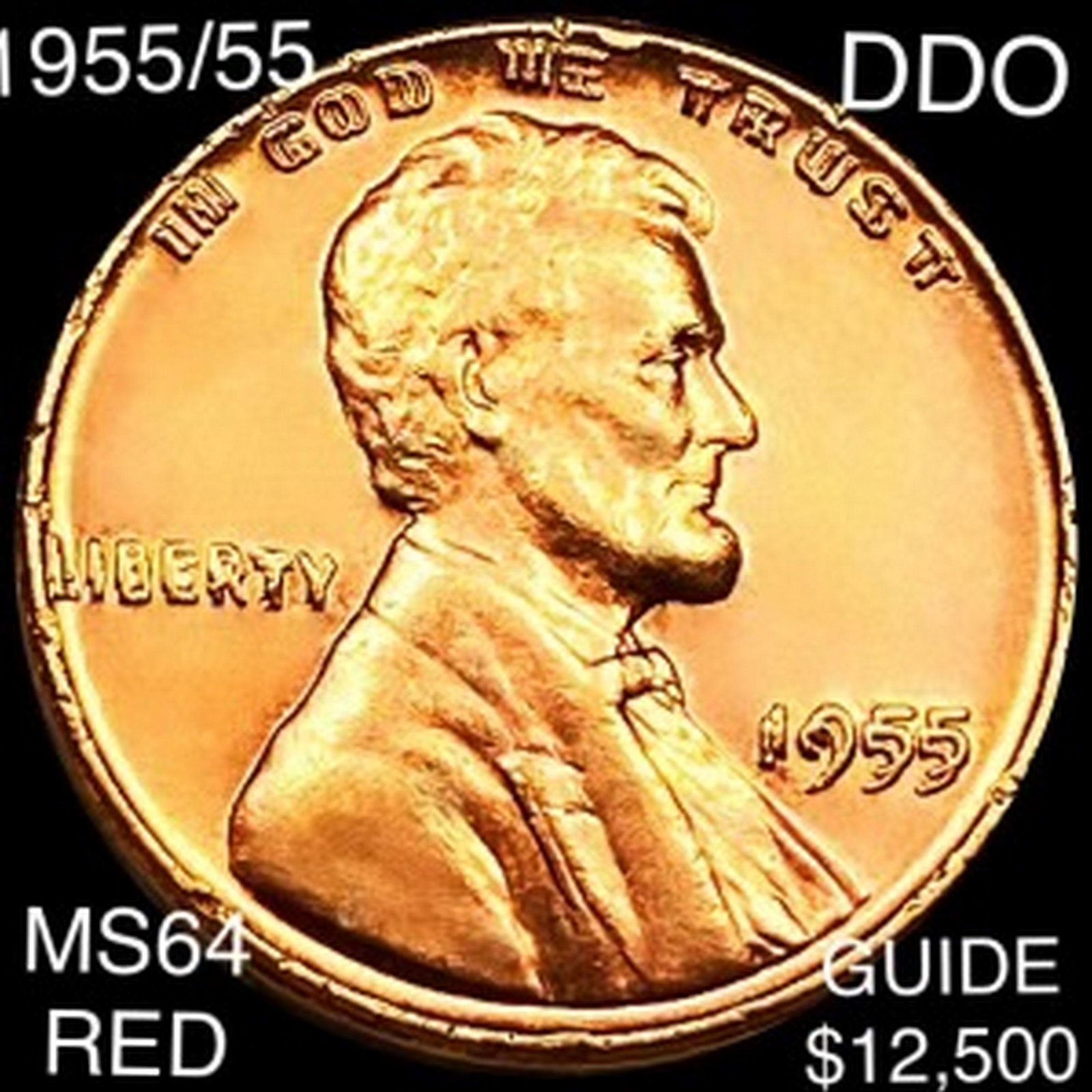 1955/55 DDO Lincoln Wheat Penny CHOICE BU RED: 1955/55 DDO Lincoln Wheat Penny CHOICE BU RED