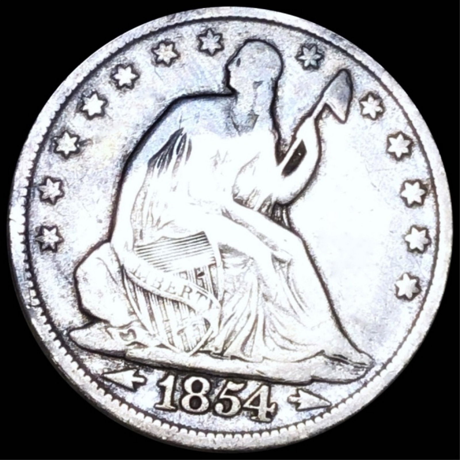 1854 Seated Half Dollar NICELY CIRCULATED (1 of 2)