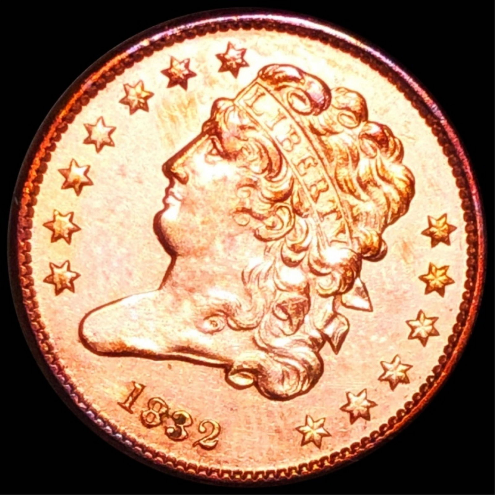 1832 Classic Head Half Cent UNC RED (1 of 2)