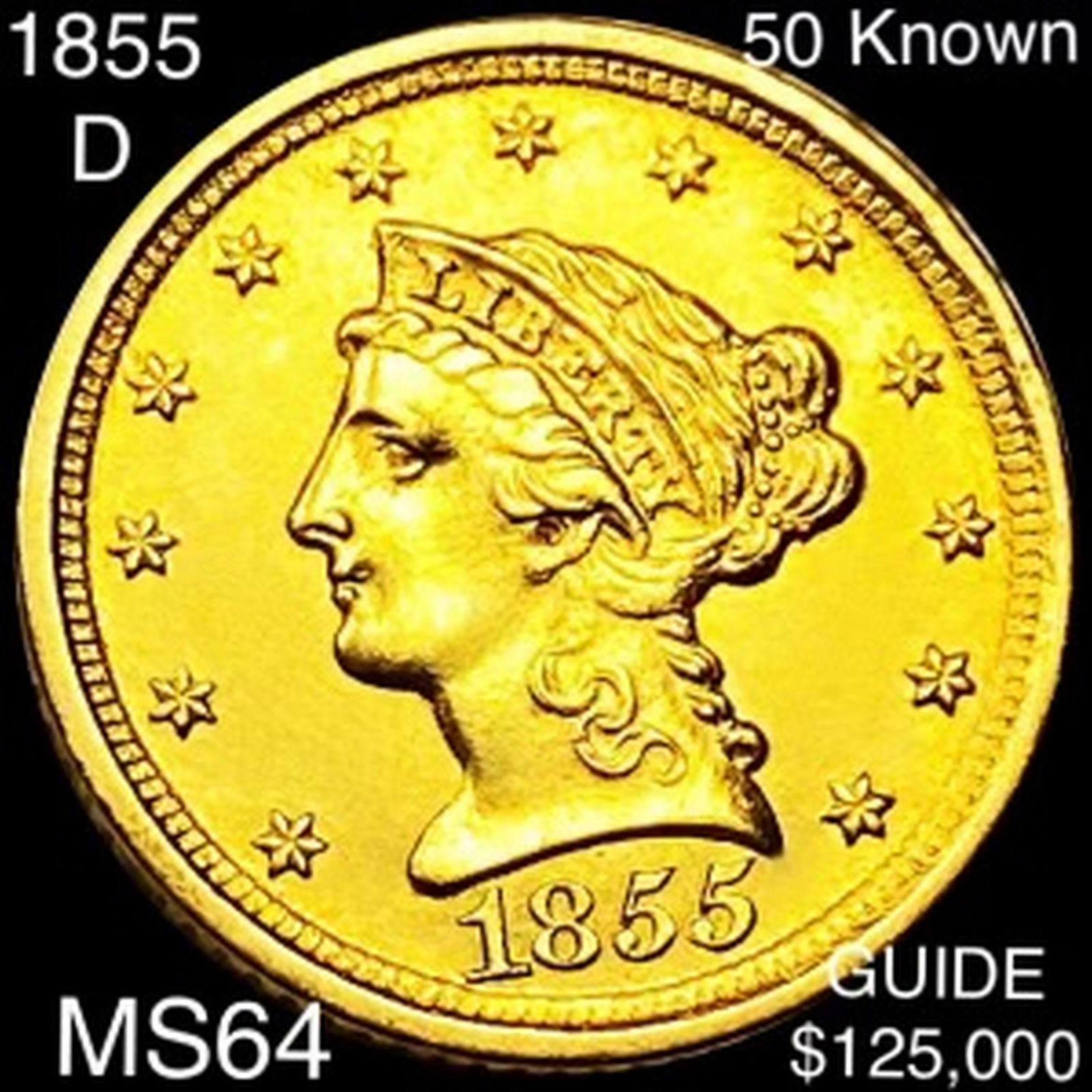 1855-D $2.50 Gold Quarter Eagle CHOICE BU (1 of 2)
