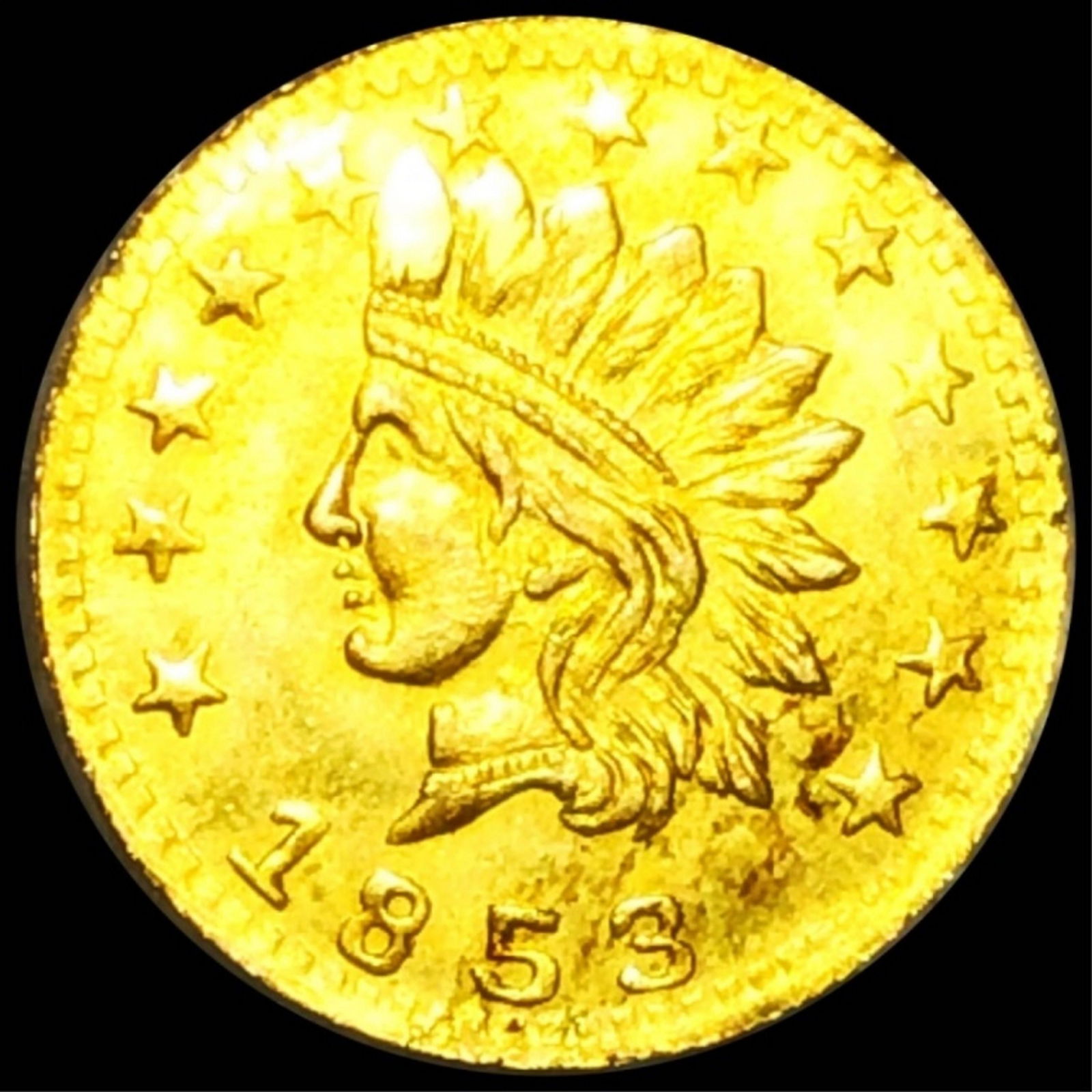 1853 Cal. Round Gold Dollar UNCIRCULATED (1 of 2)