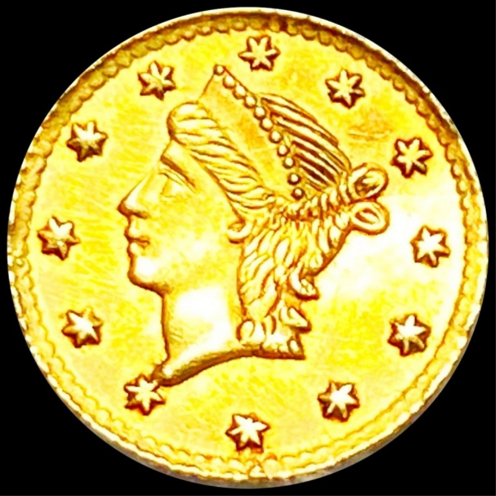 18?? Cal. Round Gold 1/4th Dollar UNCIRCULATED (1 of 2)