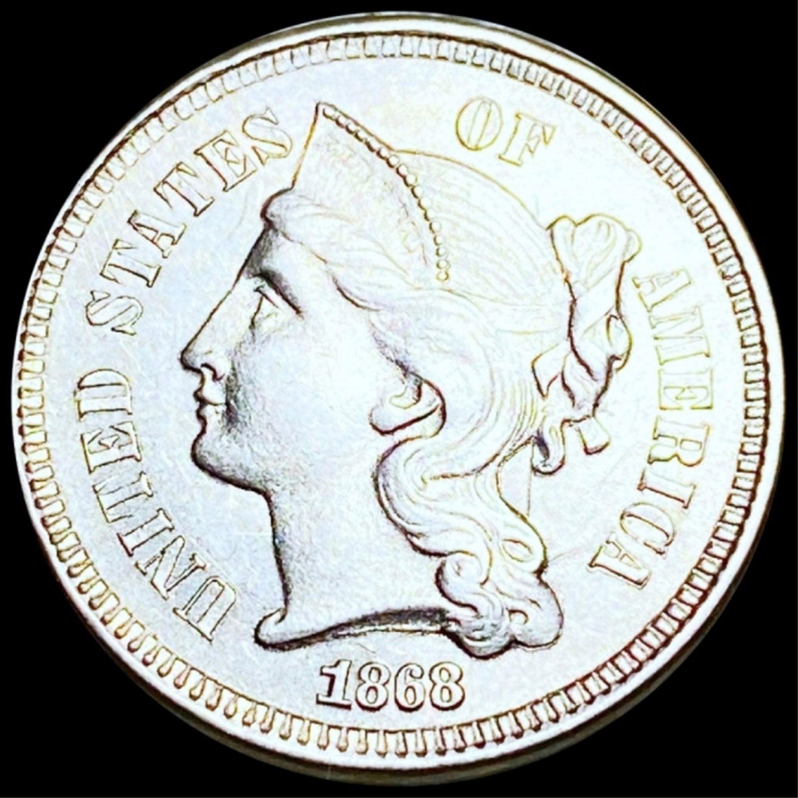 1868 Three Cent Nickel UNCIRCULATED (1 of 2)