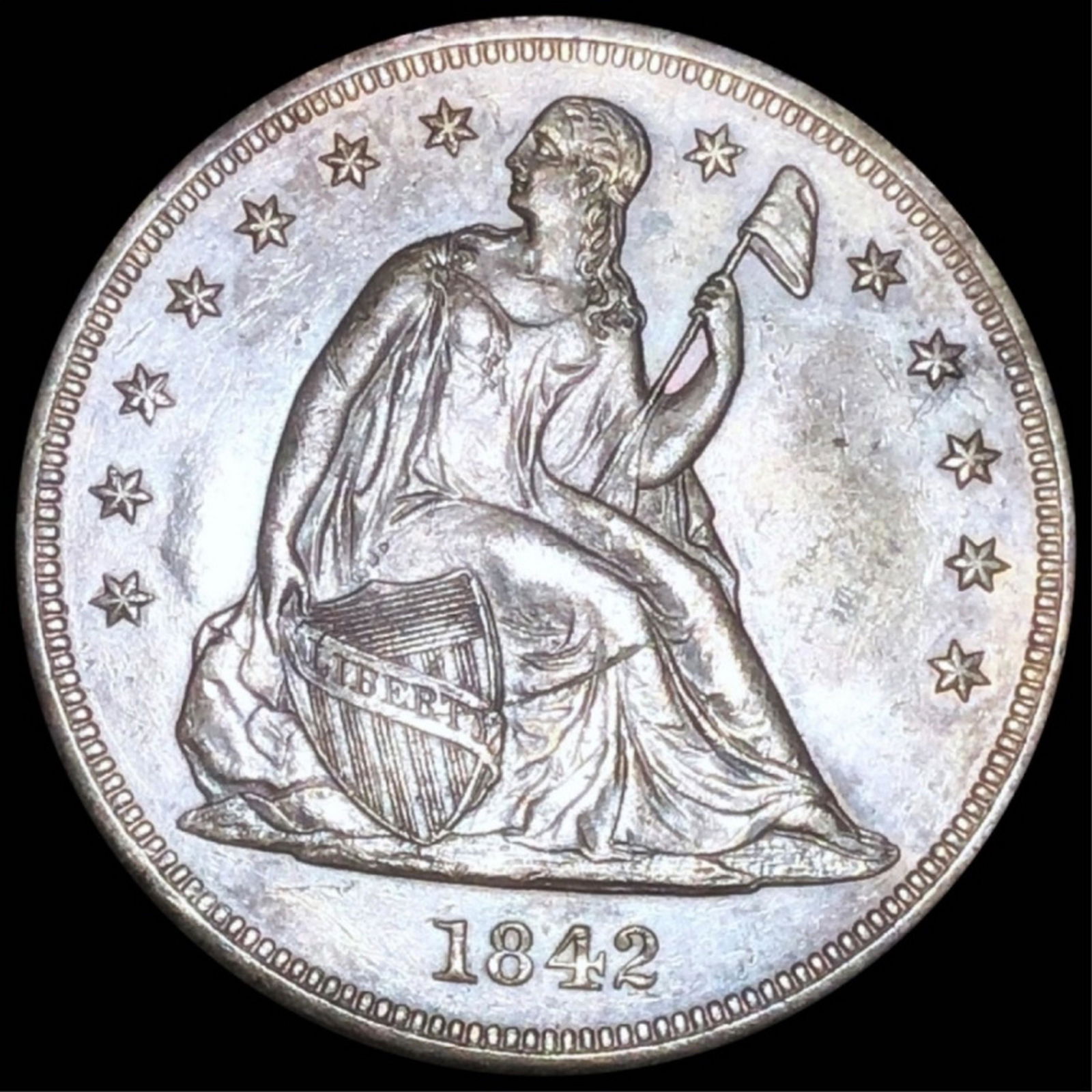 1842 Seated Liberty Dollar CLOSELY UNC (1 of 2)
