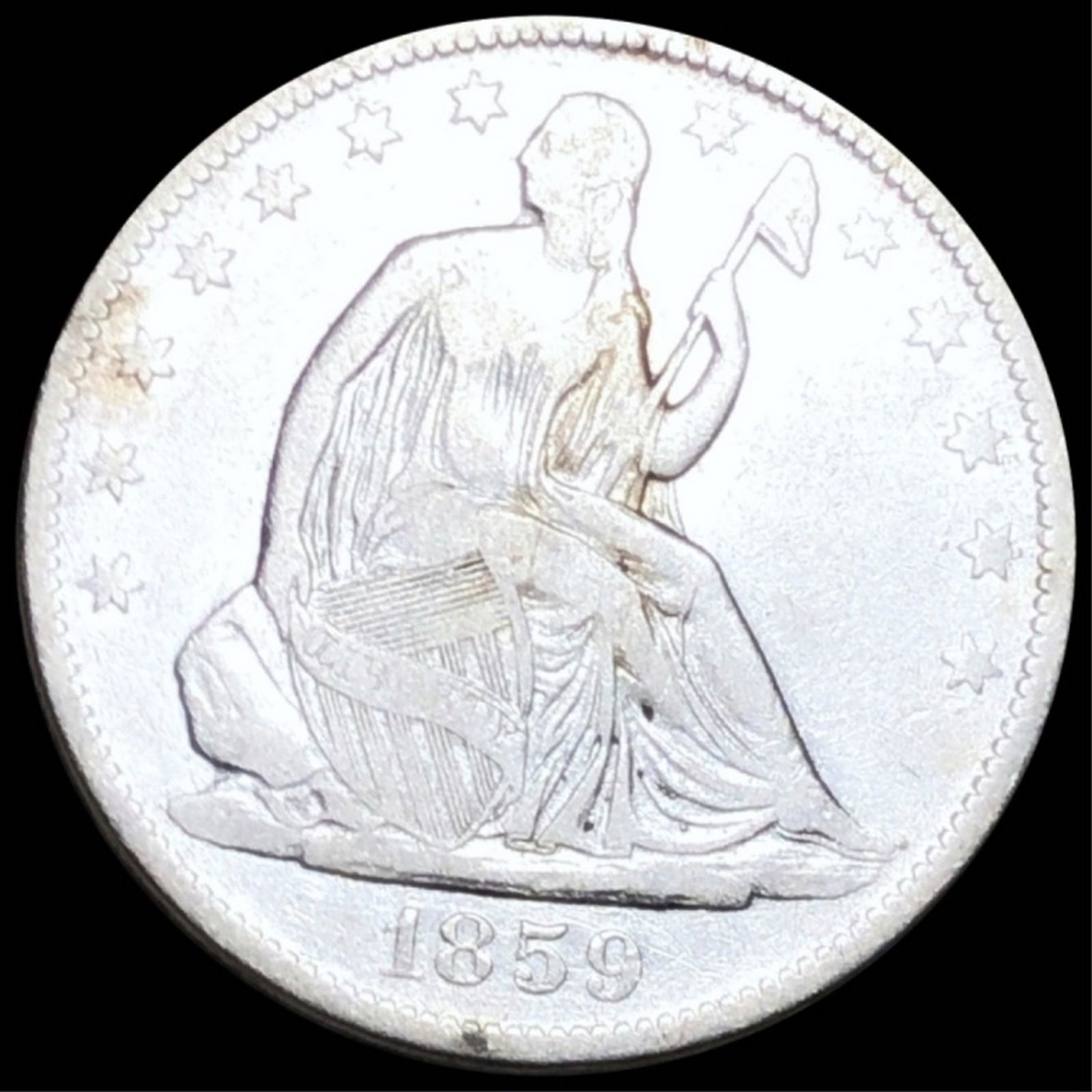 1859-O Seated Silver Half Dollar LIGHTLY CIRC (1 of 2)