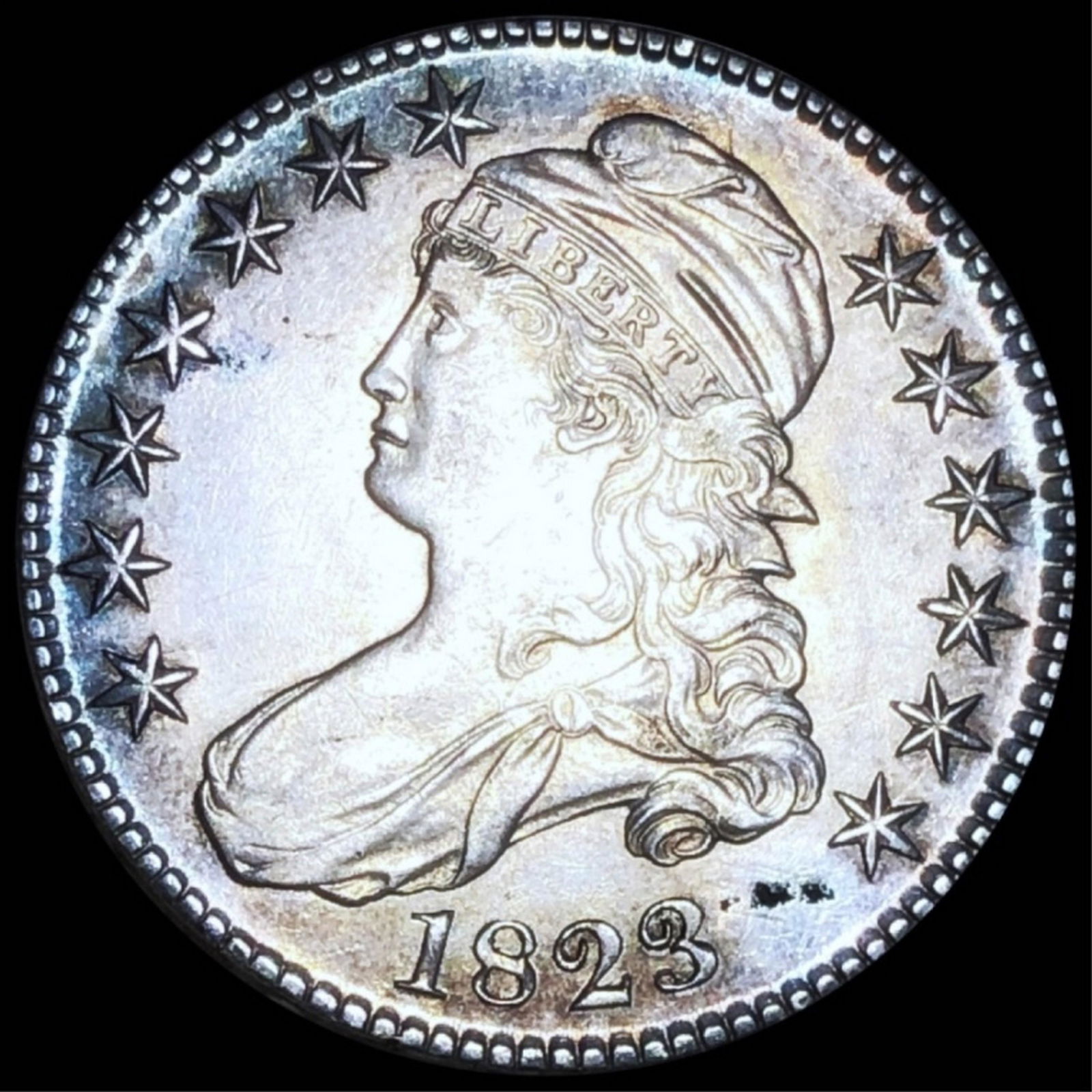 1823 Capped Bust Half Dollar CLOSELY UNCIRCULATED (1 of 2)