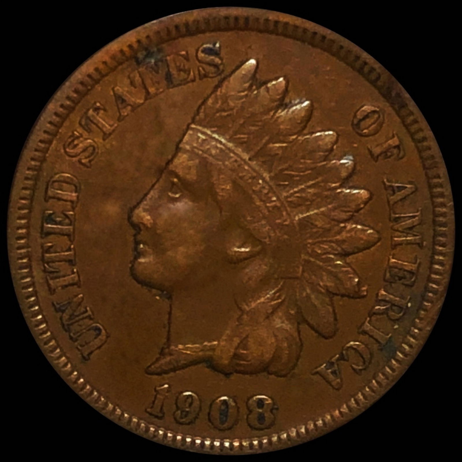 1908-S Indian Head Penny ABOUT UNCIRCULATED (1 of 2)