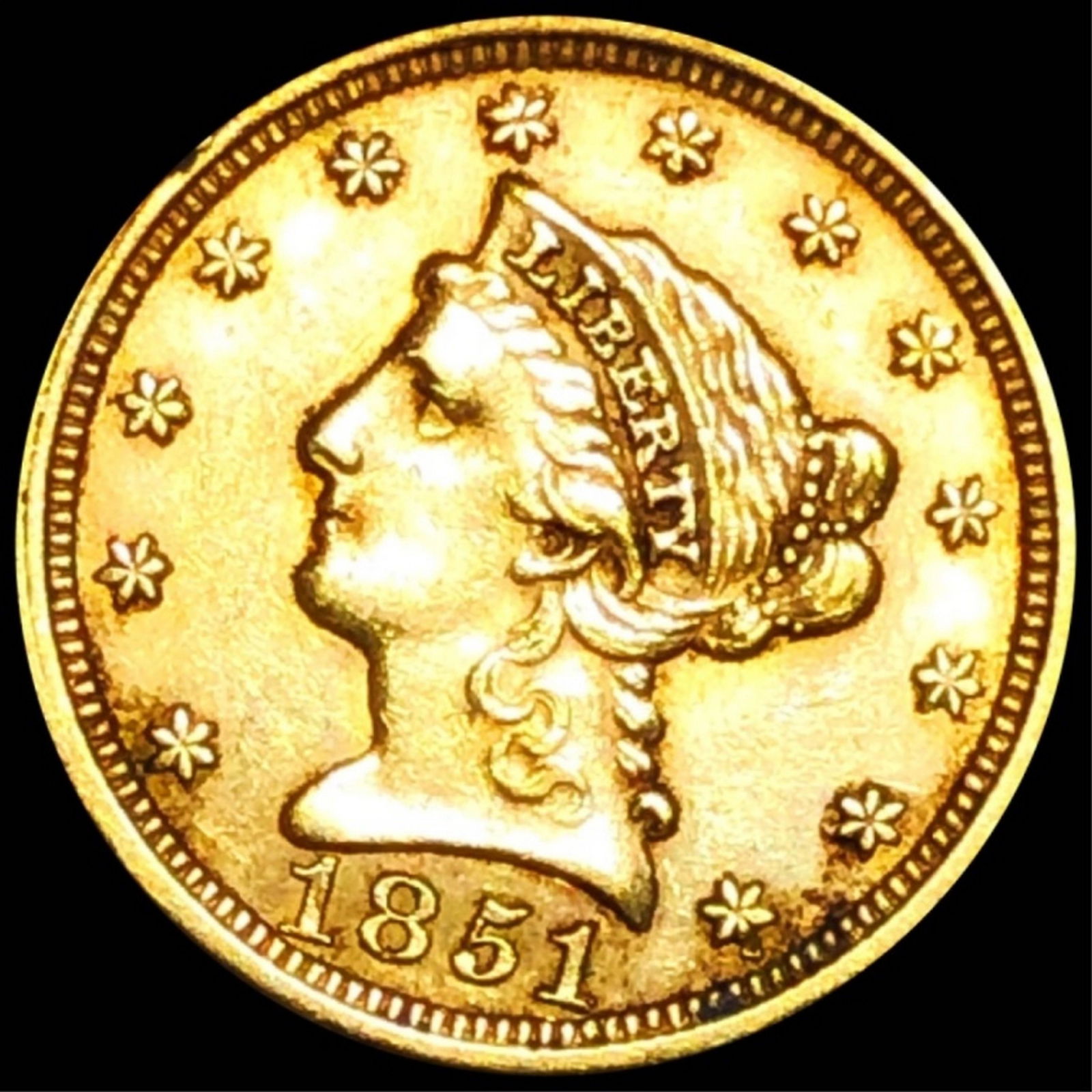 1851 $2.50 Gold Quarter Eagle CLOSELY UNC (1 of 2)