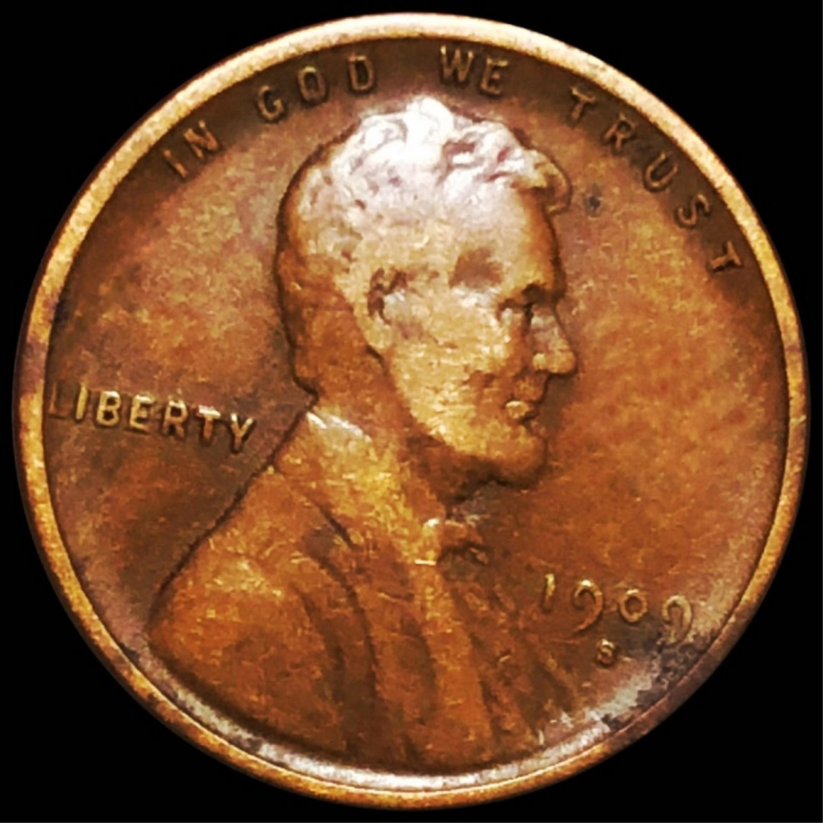1909-S Lincoln Wheat Penny LIGHTLY CIRCULATED: 1909-S Lincoln Wheat Penny LIGHTLY CIRCULATED
