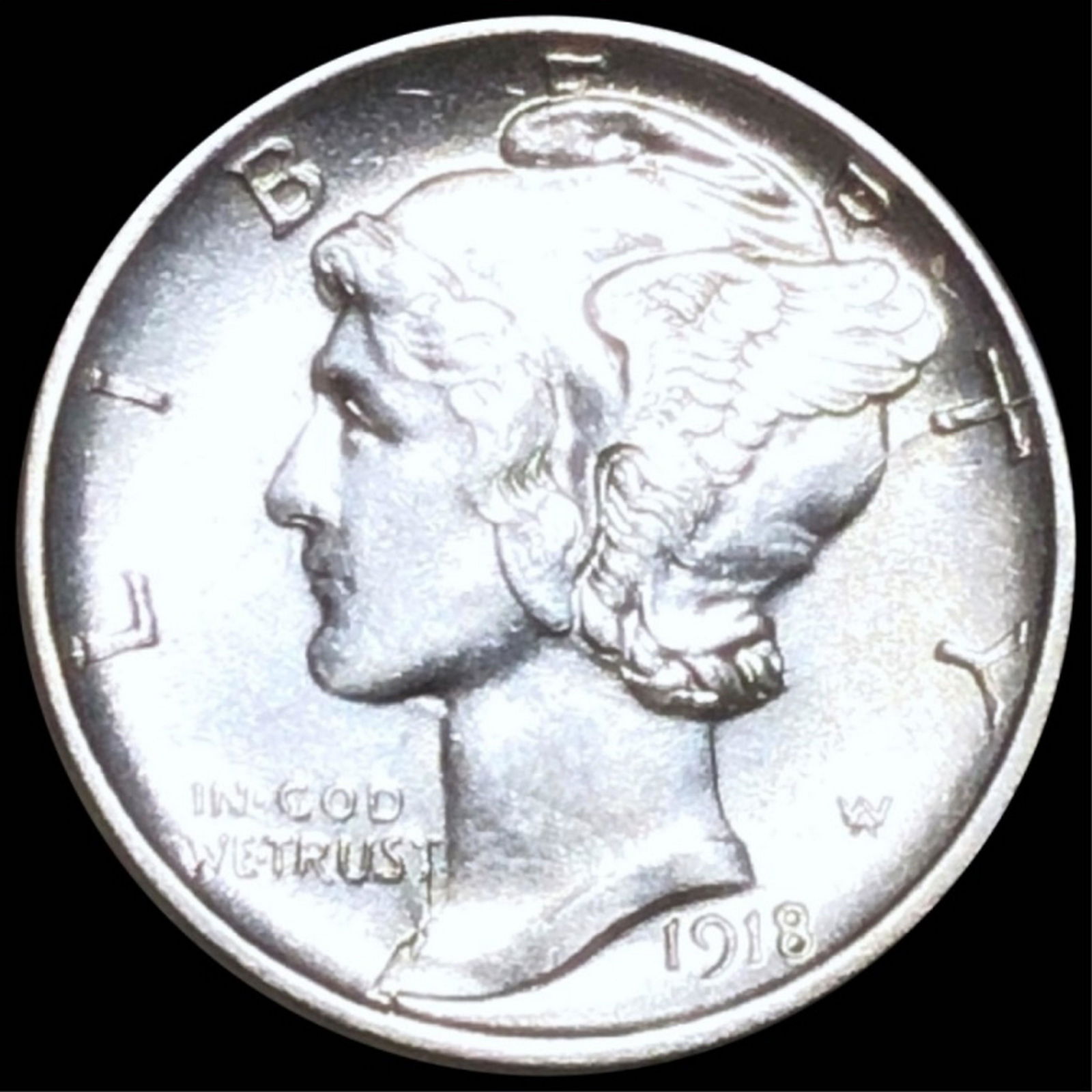 1918-D Mercury Silver Dime UNCIRCULATED (1 of 2)